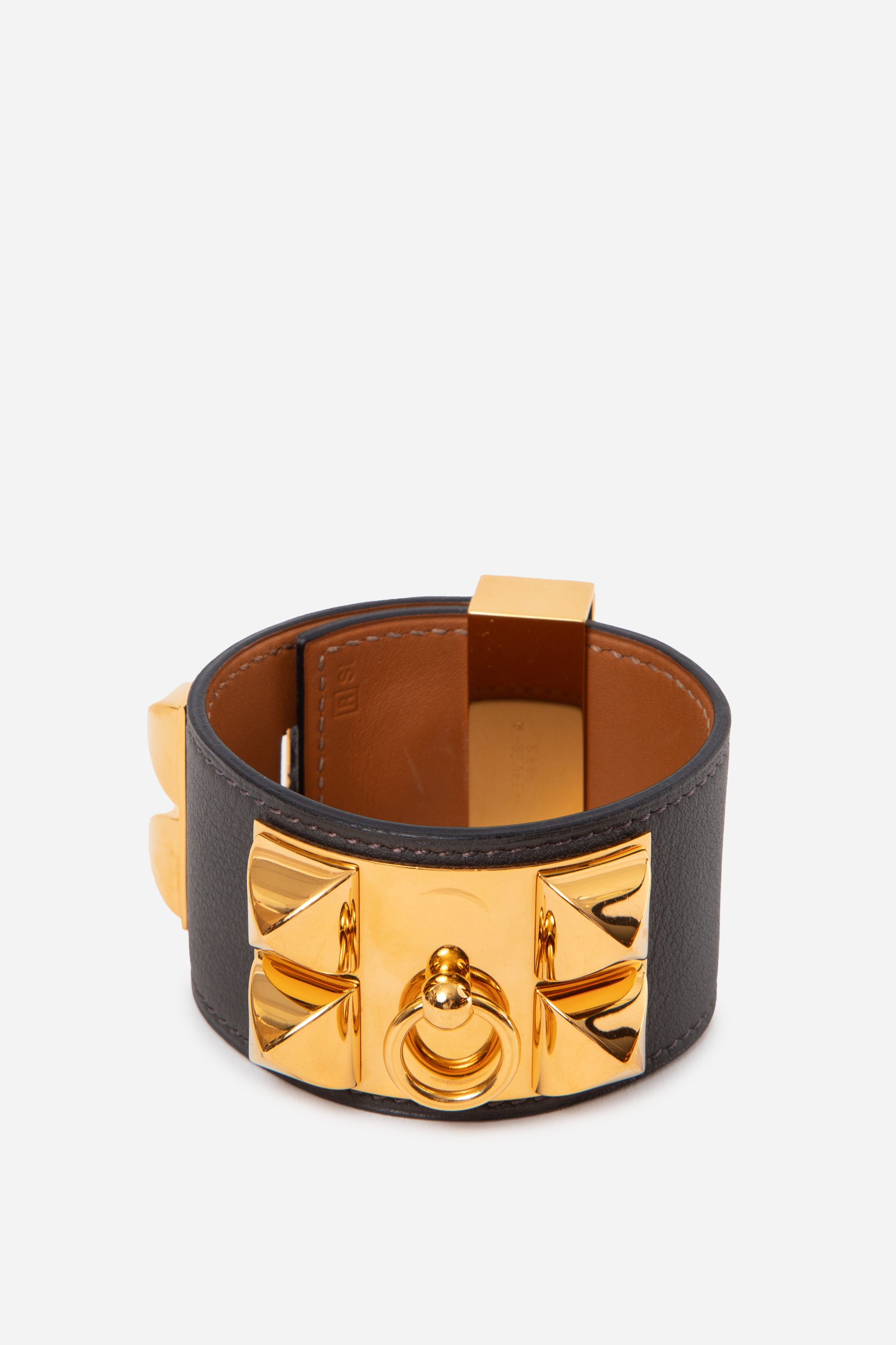 Hermes 2014 Collier de Chien bracelet Grey Size S