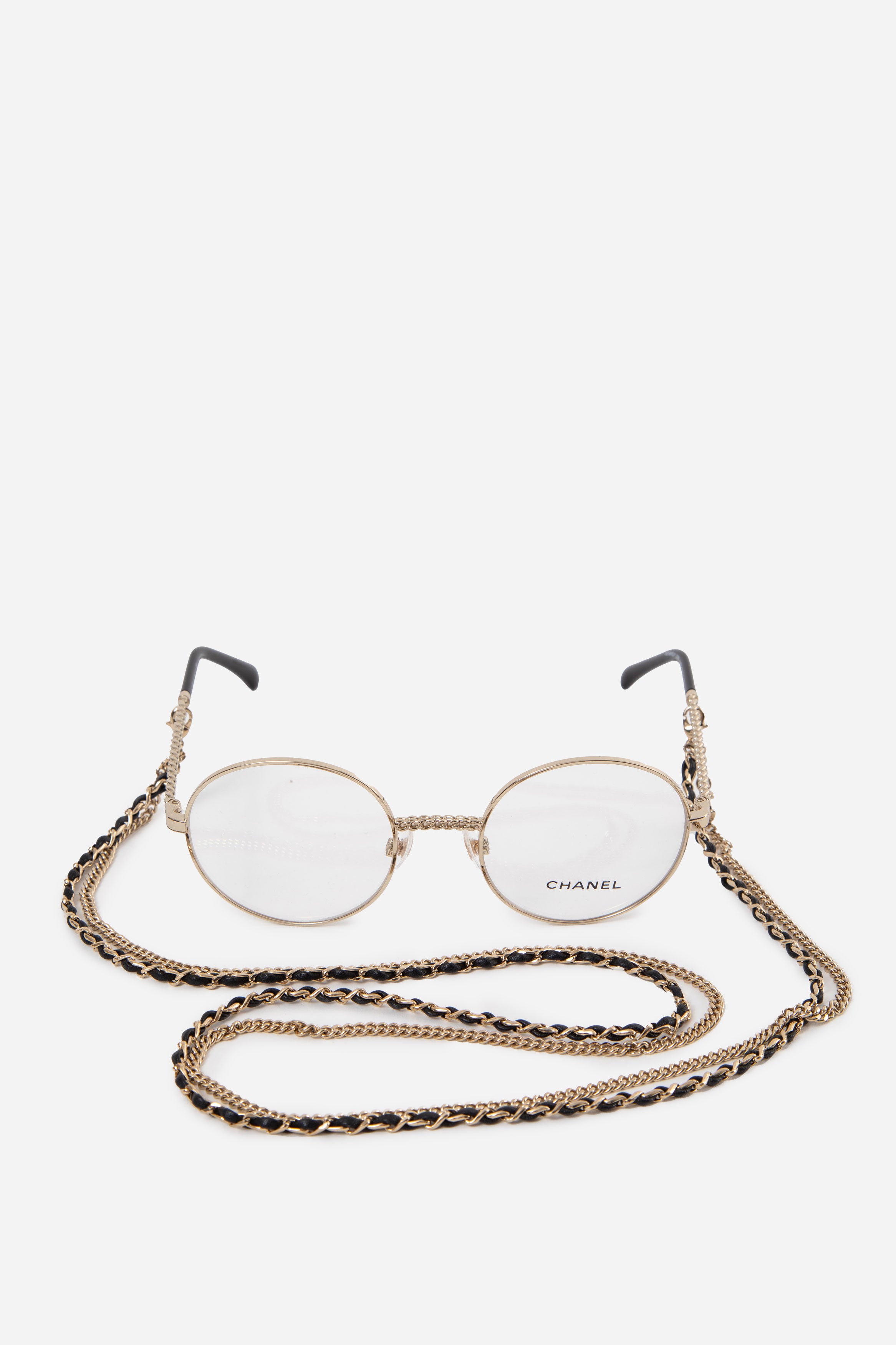 Pre-Owned Chanel Metal Round Removable Chain Eyeglasses