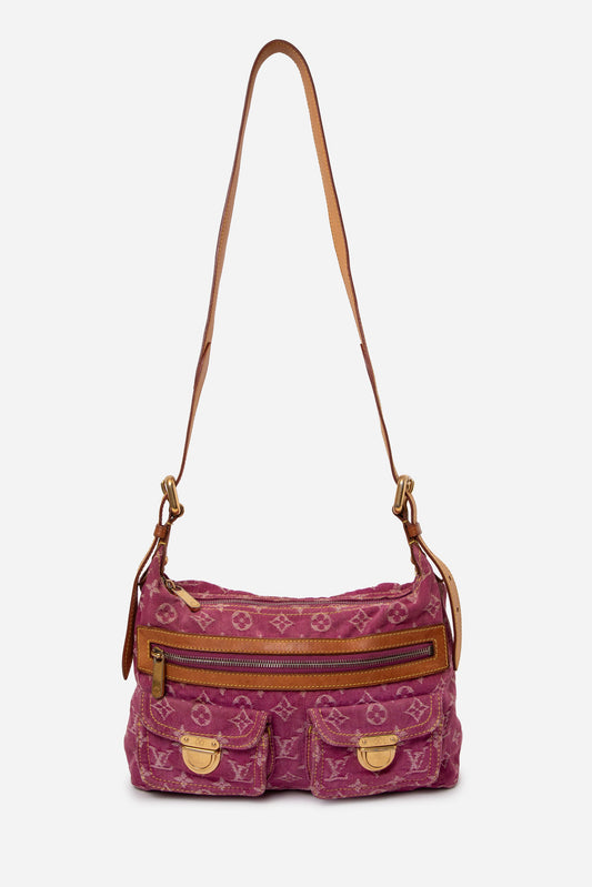 Louis Vuitton Pink Monogram Denim Baggy Crossbody Bag
