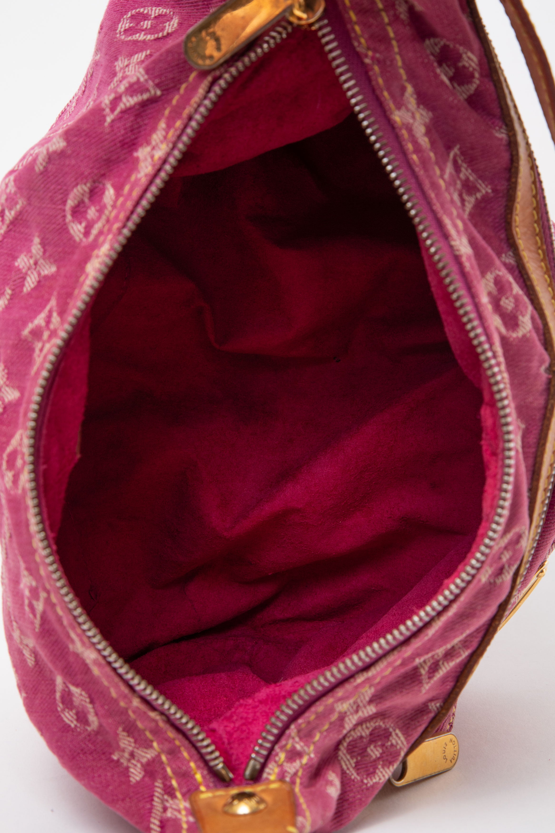Louis Vuitton Pink Monogram Denim Baggy Crossbody Bag