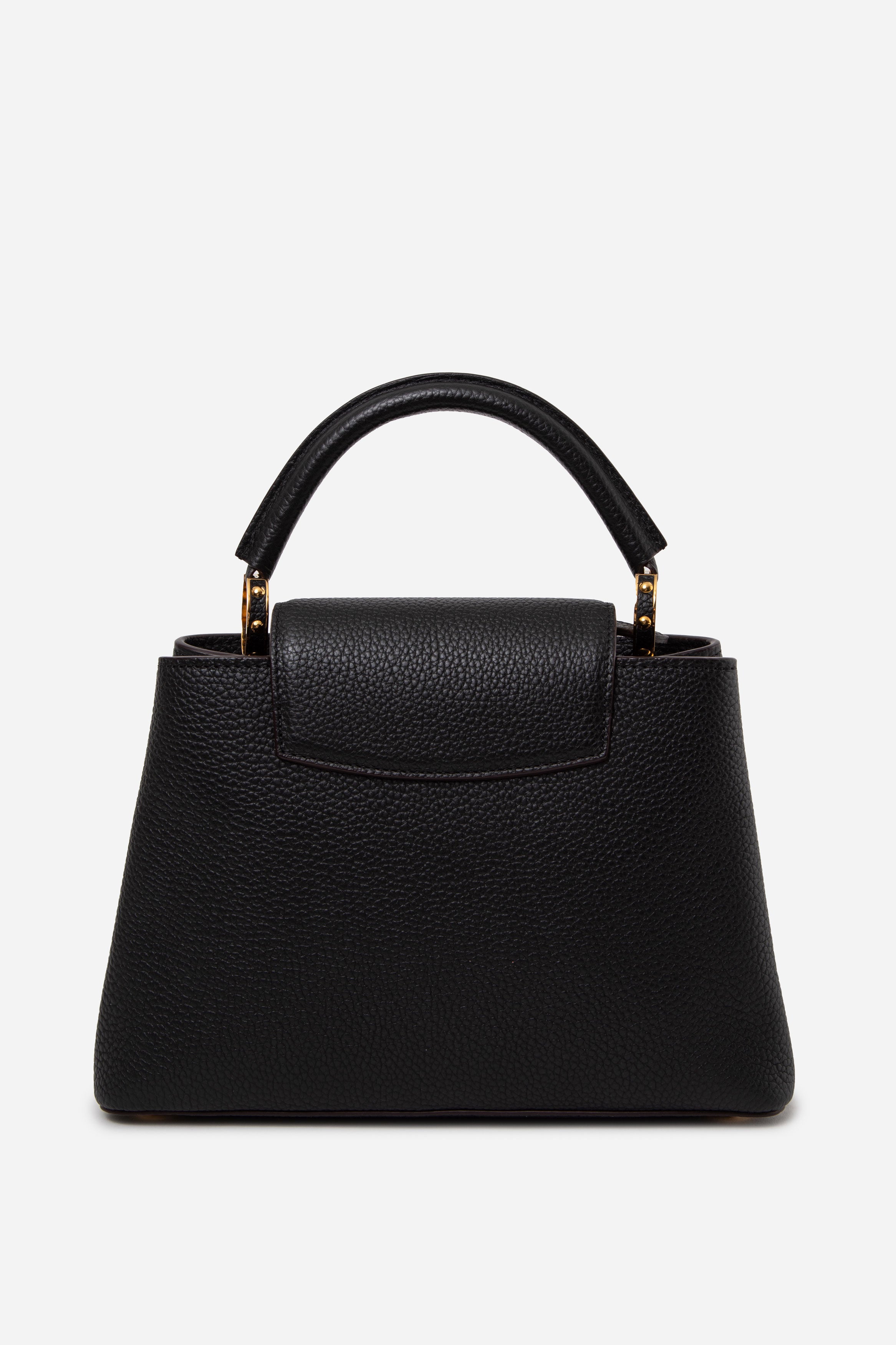 Louis Vuitton 2018 Black Taurillon Capucines BB Top Handle With Strap