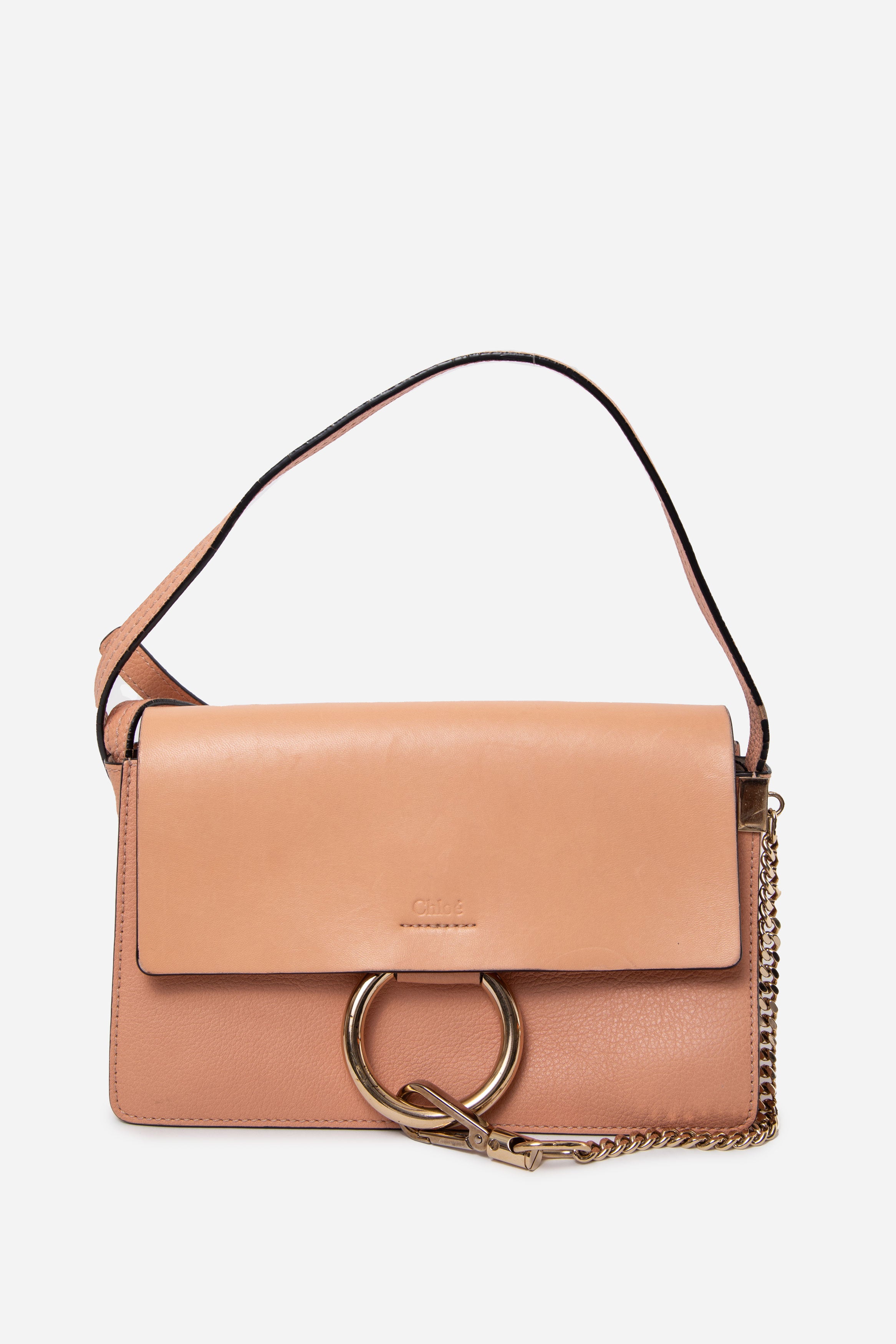 Chloe Calfskin Small Faye Shoulder Bag Beige