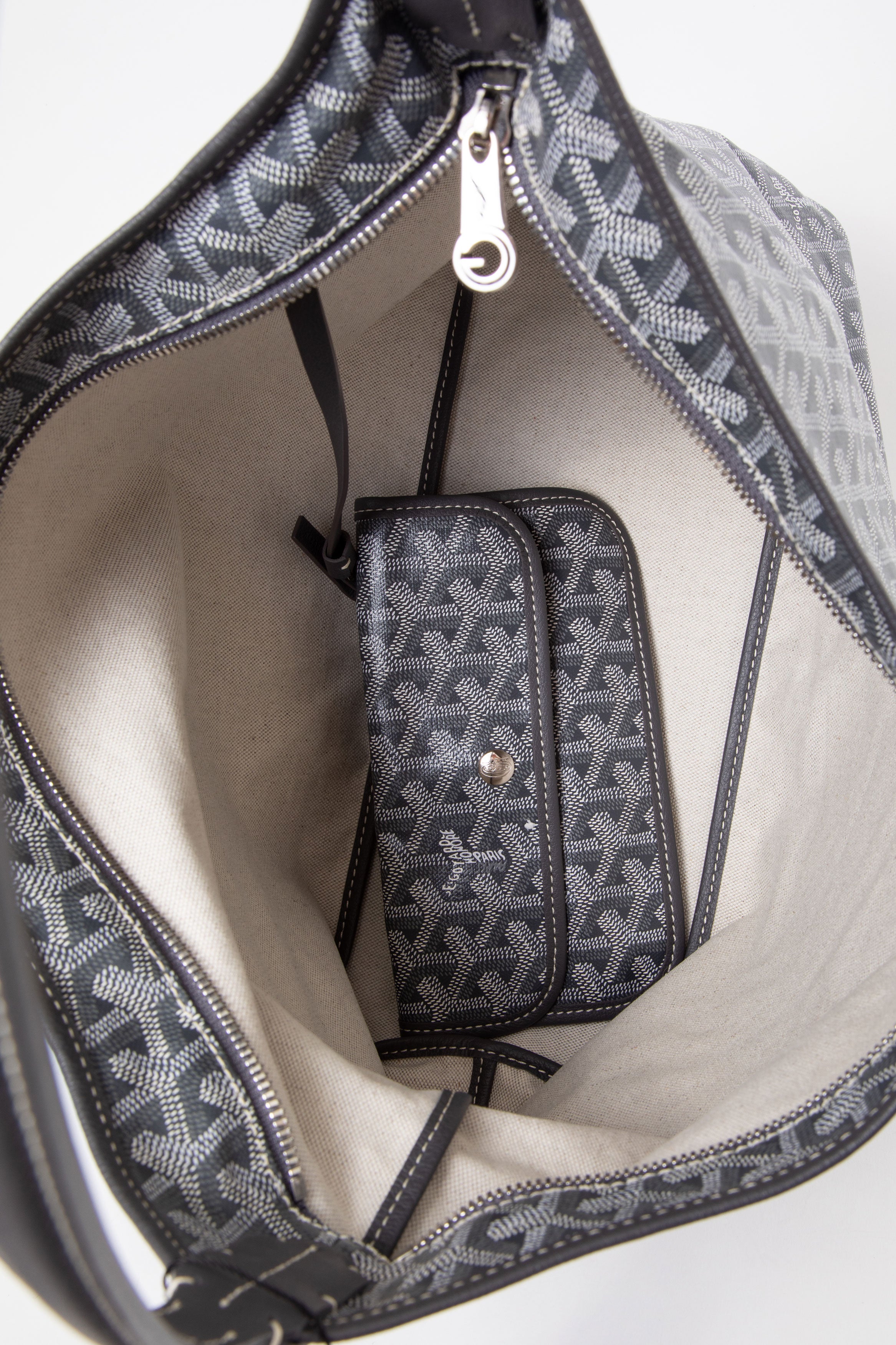 Goyard 2023 Goyardine Boheme Hobo Grey