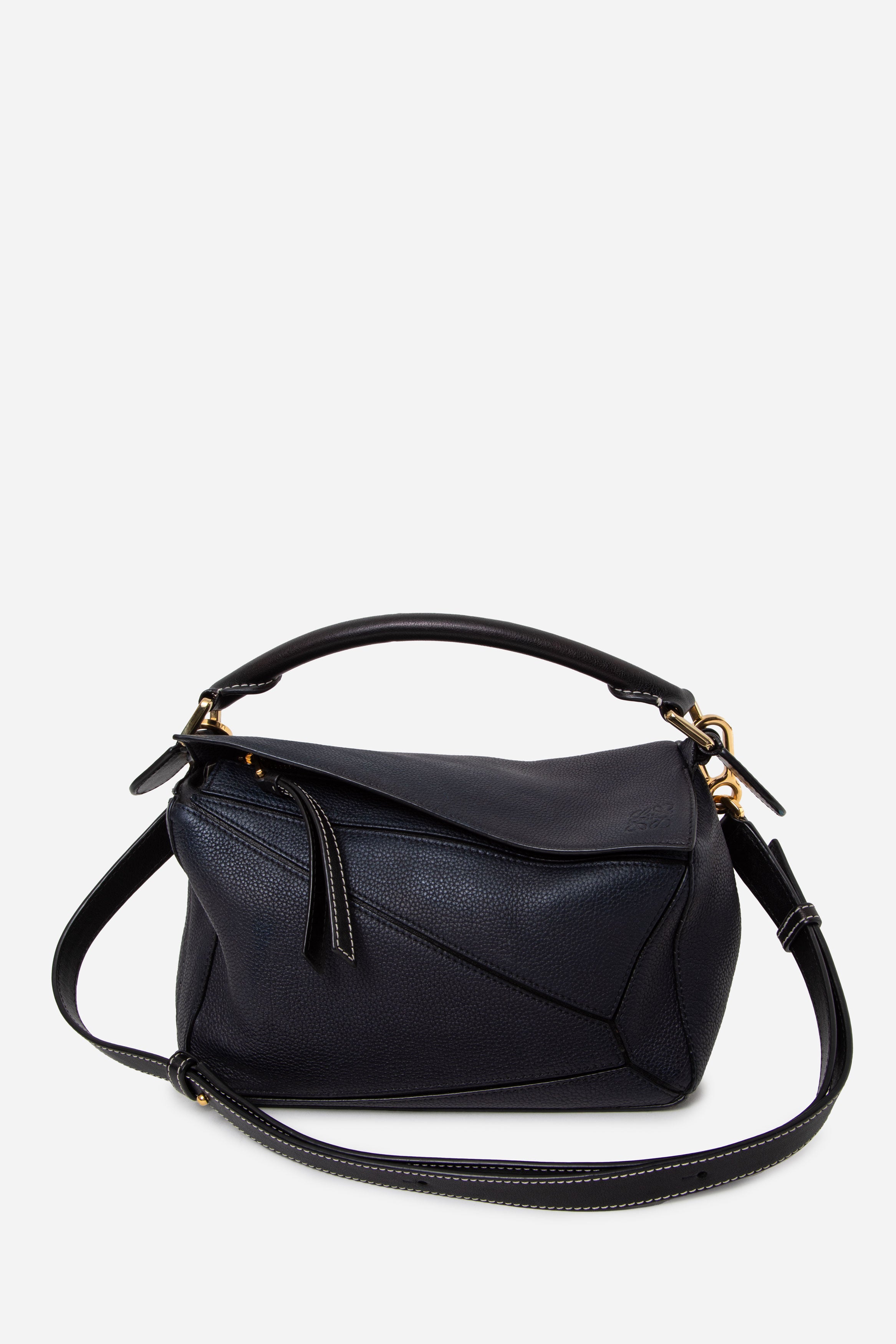 Loewe 2017 Calfskin Small Puzzle Bag Midnight Blue/Black