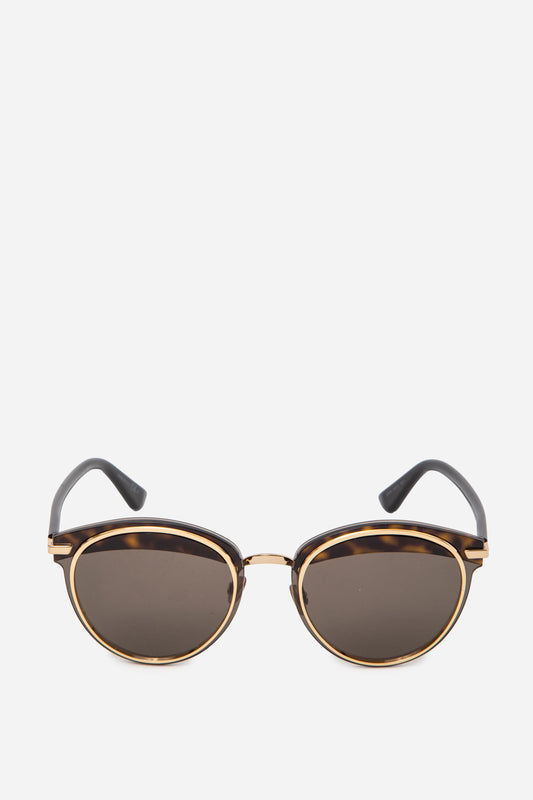 Dior Brown Offset1 Metal Round Sunglasses