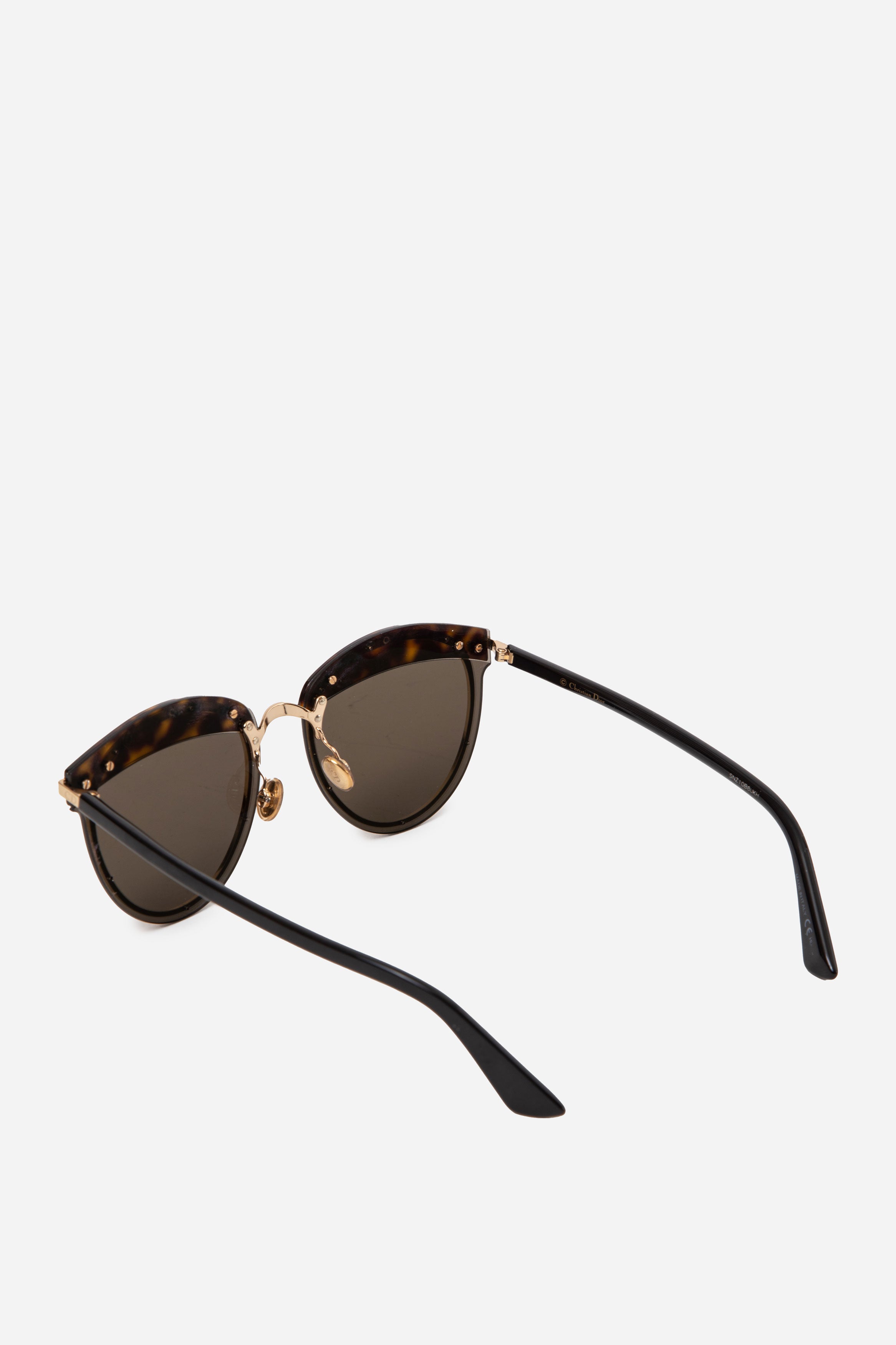 Dior Brown Offset1 Metal Round Sunglasses