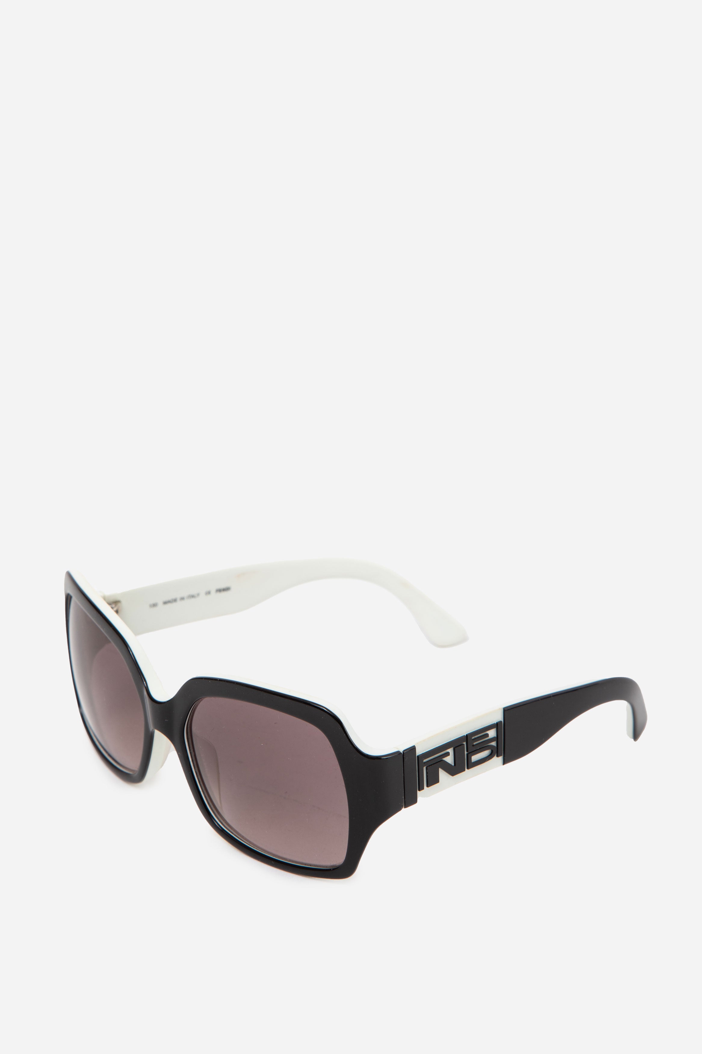 Fendi Black and White Oversized Logo Sunglasses