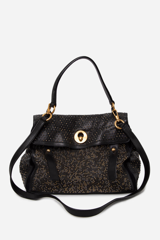 Yves Saint Laurent Black Studded Muse Two Tote bag With Strap