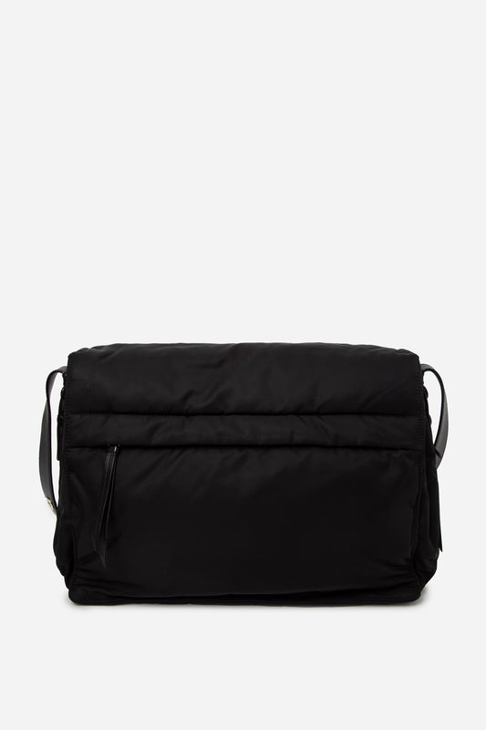 Prada Black Traveller large padded Re-Nylon shoulder bag