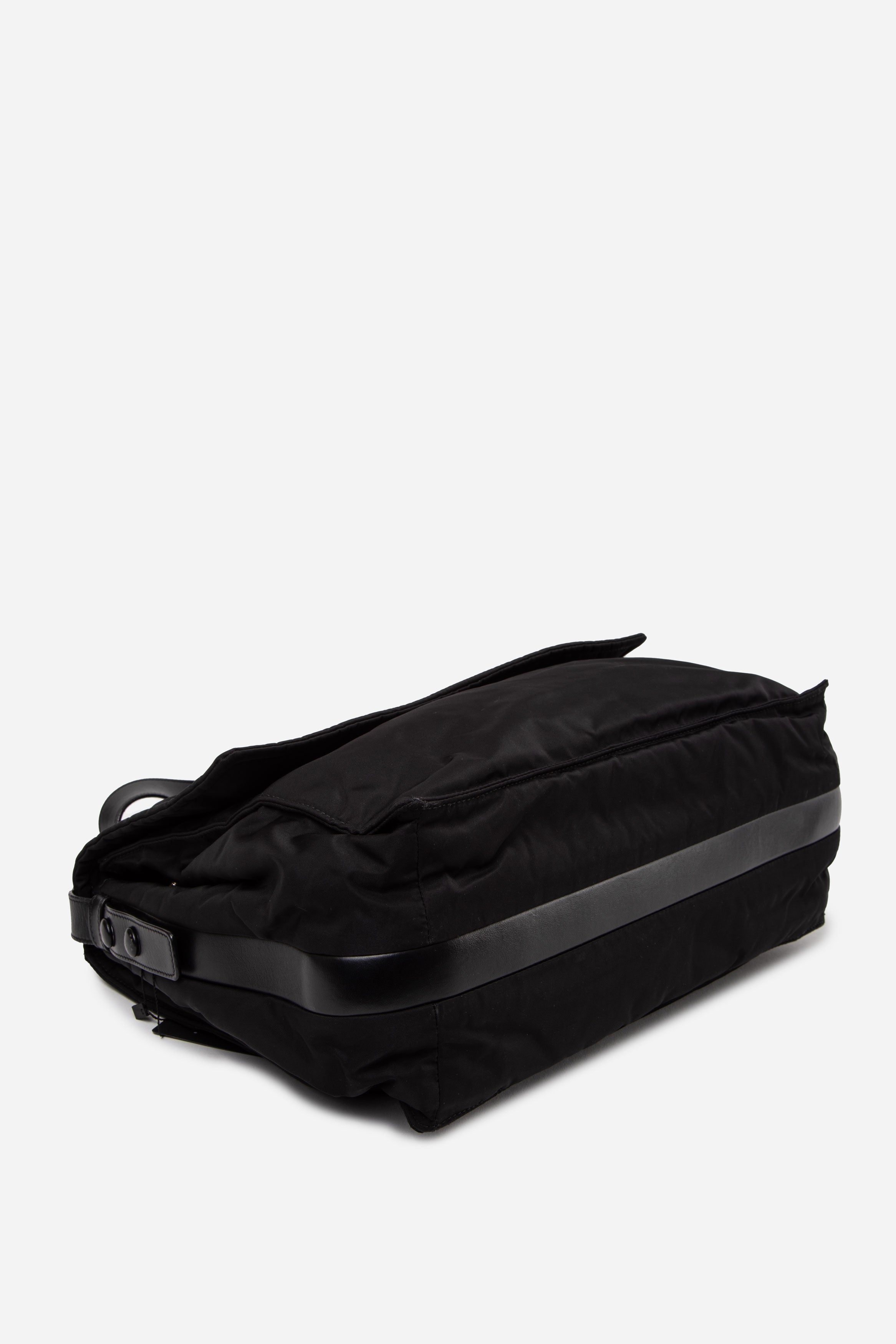 Prada Black Traveller large padded Re-Nylon shoulder bag