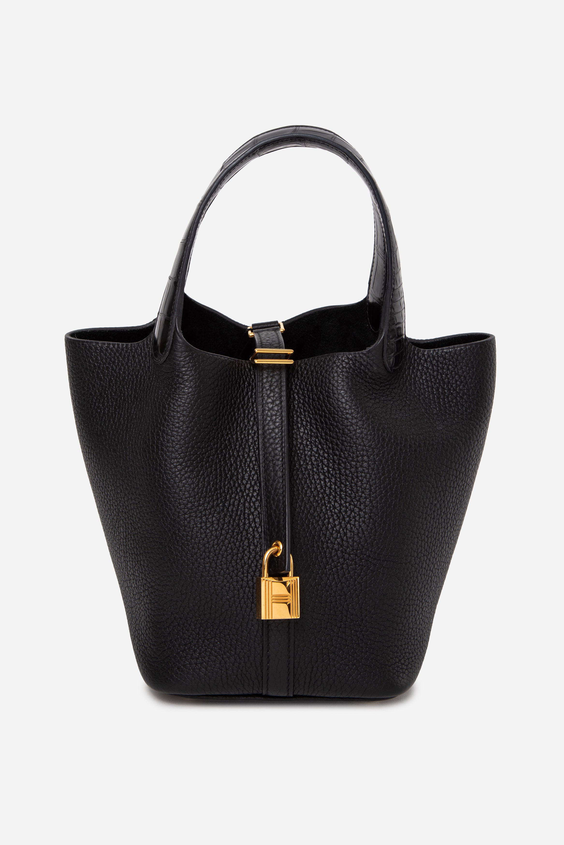 Hermes 2020 Black Picotin 18 Clemence And Alligator Touch GHW