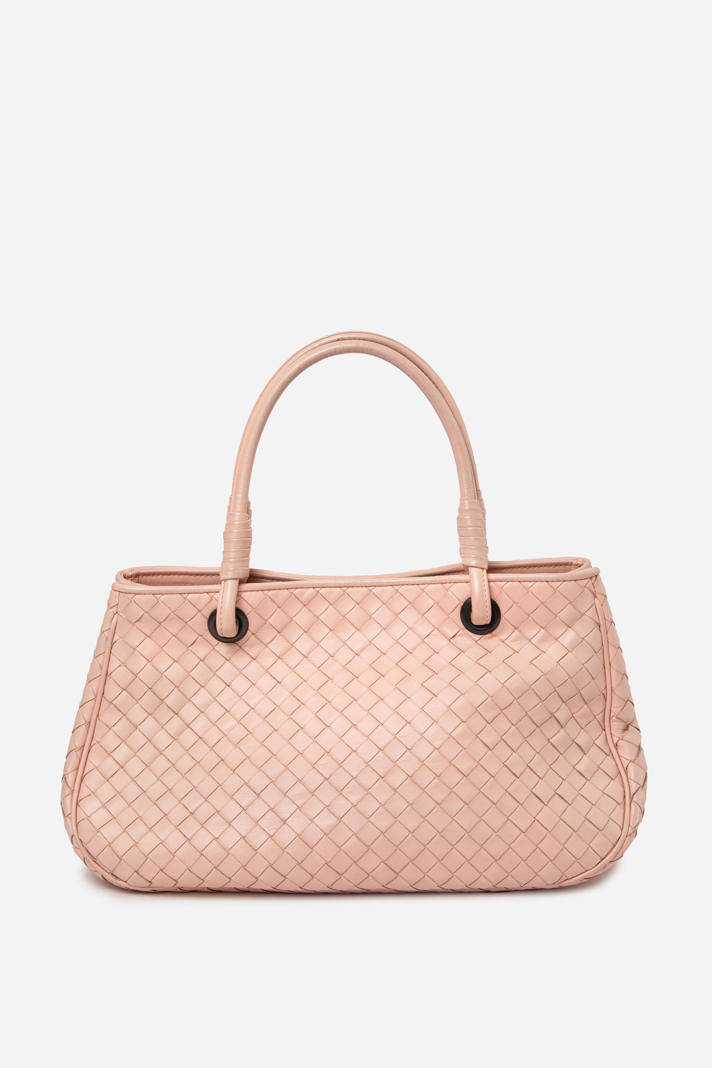 Bottega Veneta Leather Small Intrecciato Shoulder Bag Pink