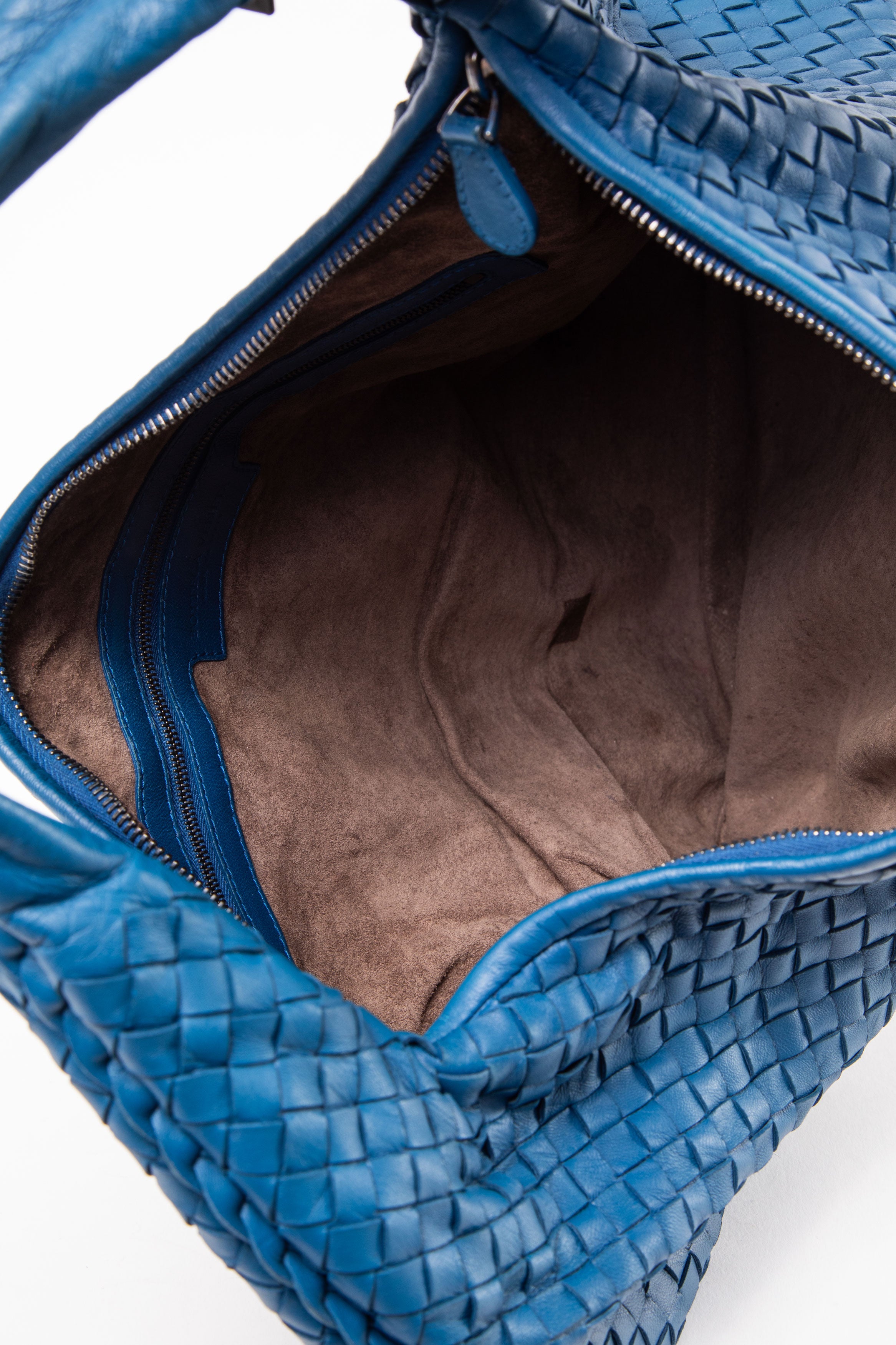 Bottega Veneta Blue Intrecciato Veneta Hobo
