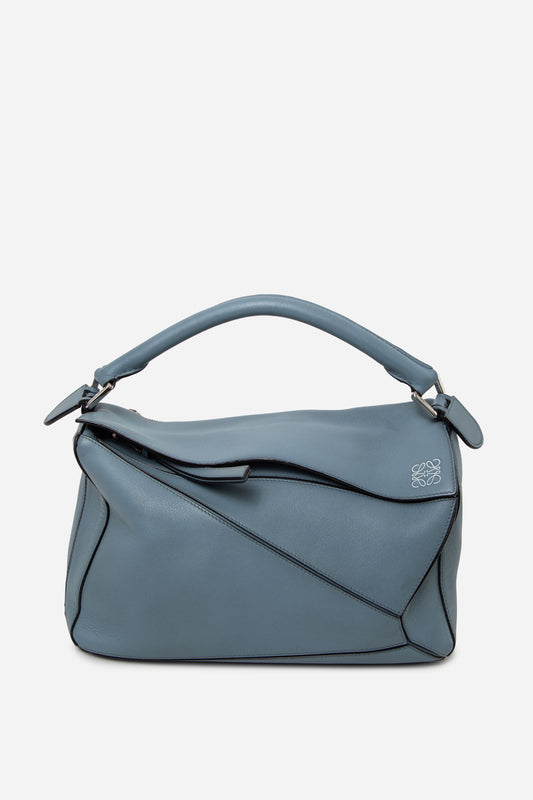 Loewe 2018 Medium Calfskin Puzzle Bag Blue