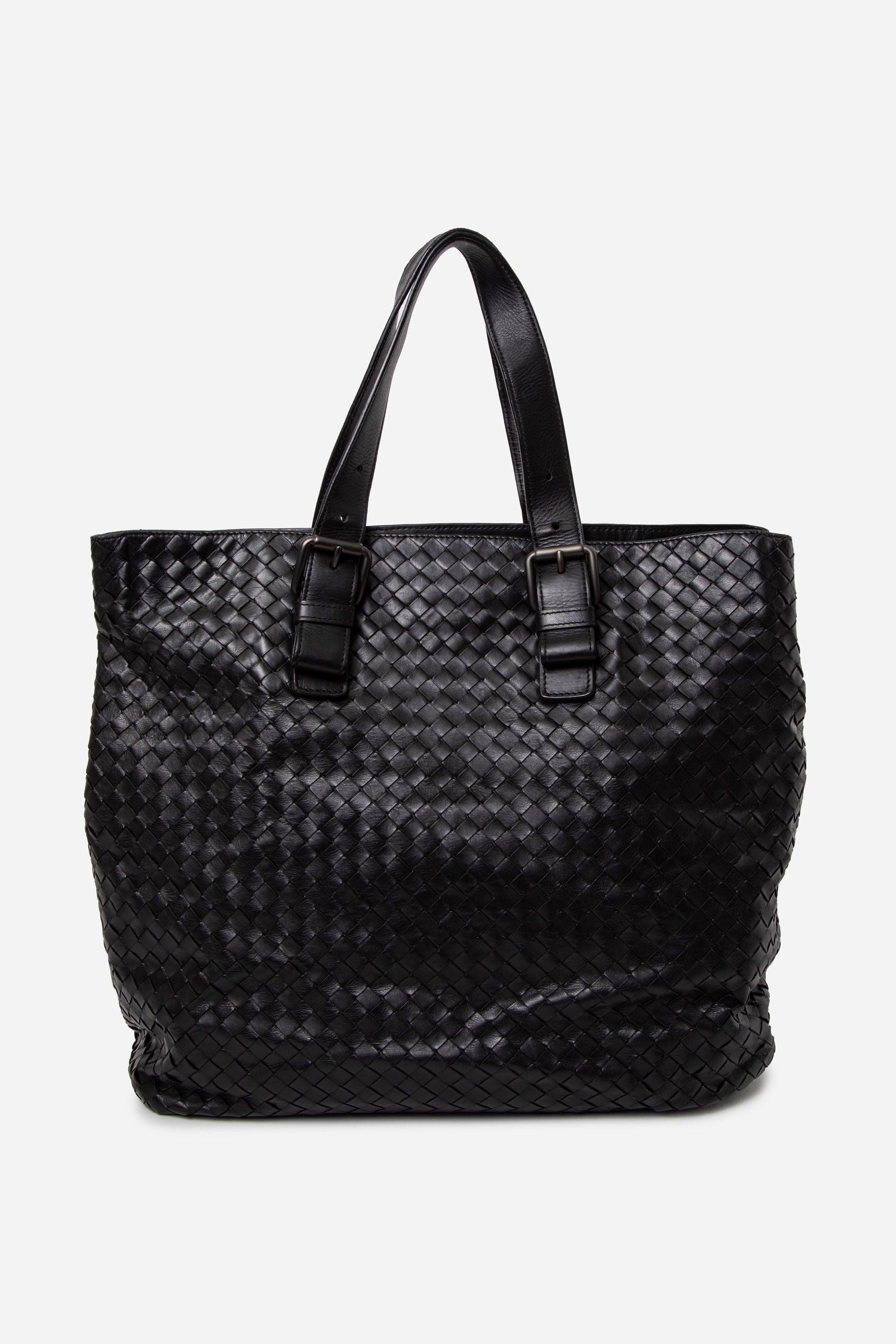 Bottega Veneta Black Nappa Intrecciato Tote Bag