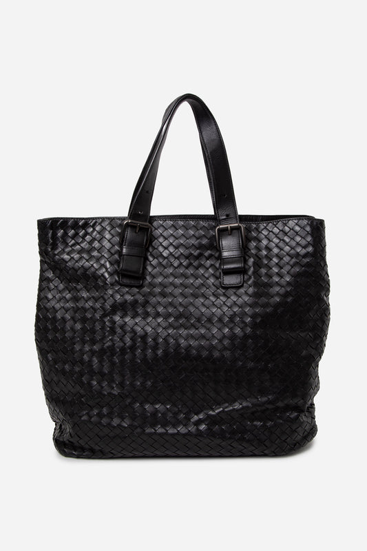 Bottega Veneta Black Nappa Intrecciato Tote Bag