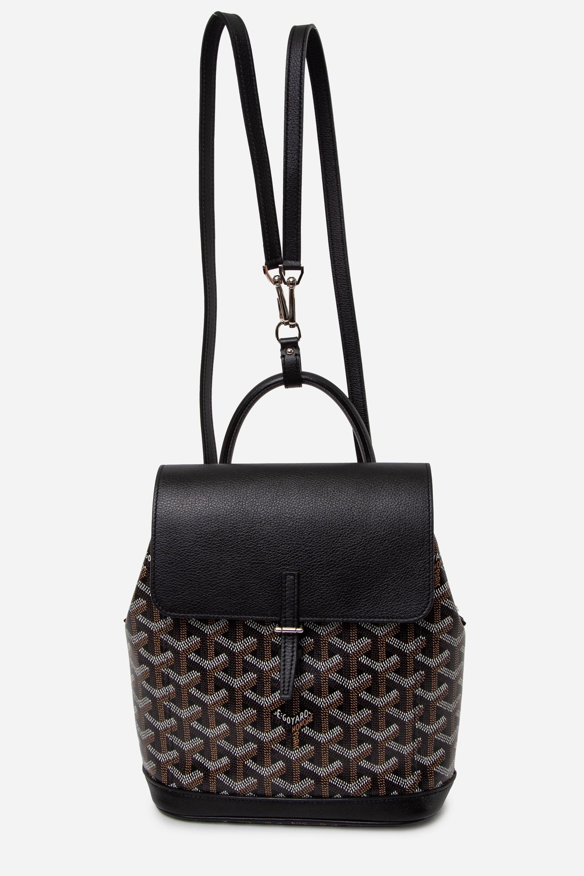 Goyard 2023 Goyardine Calfskin Mini Alpin Backpack Black