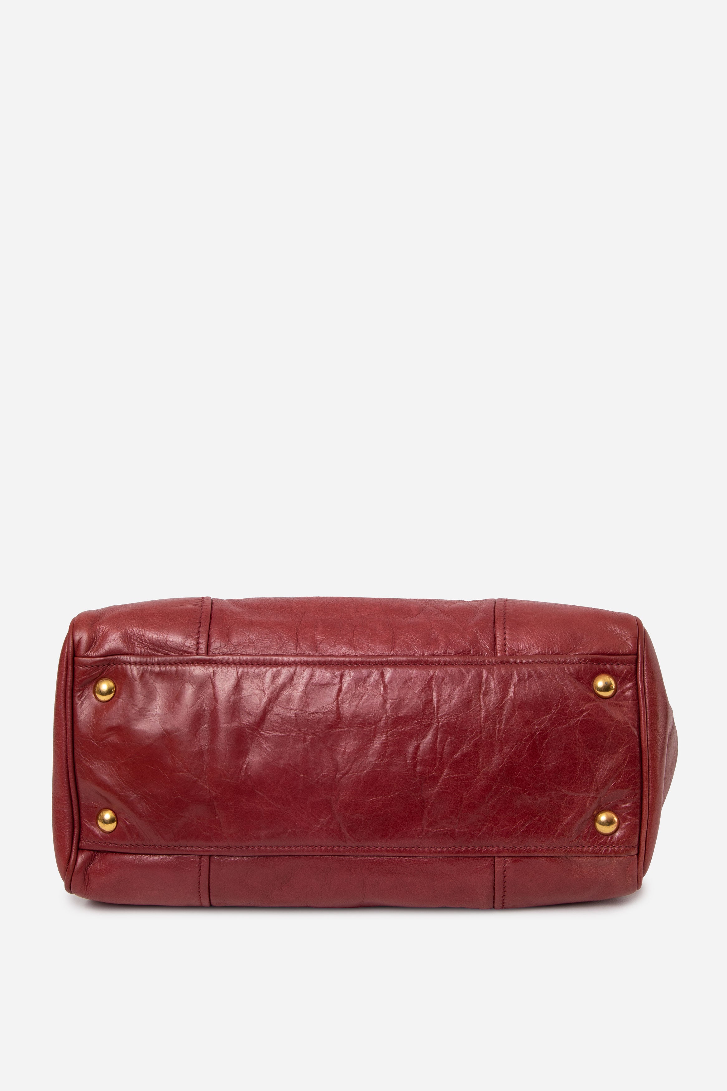 Miu Miu Vitello Shine Double Zip Tote With Strap