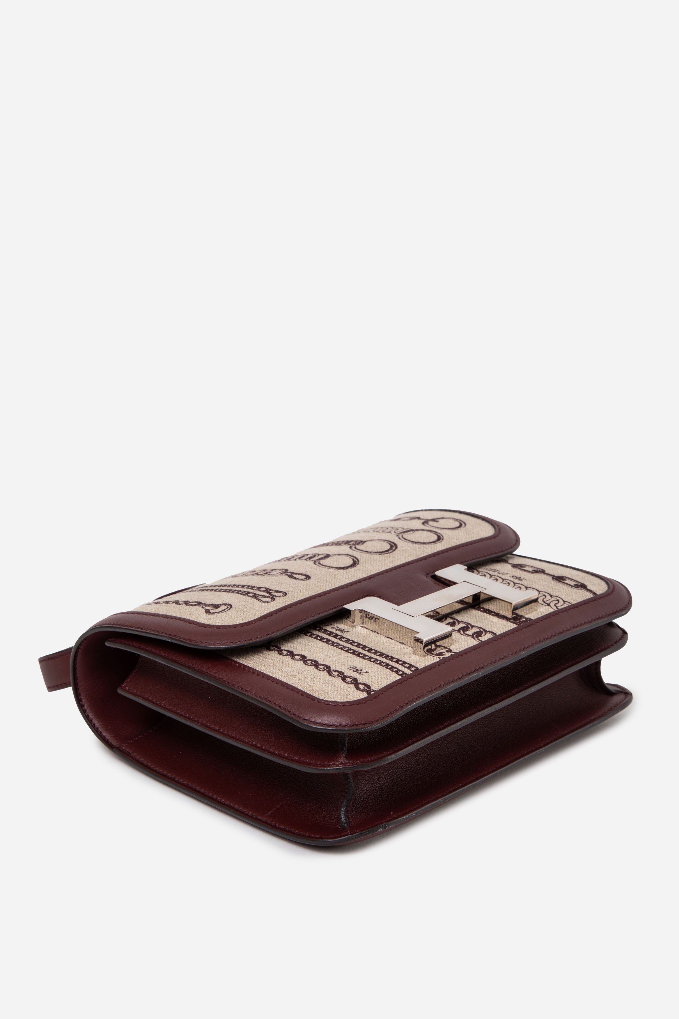 Hermes Swift Toile Dechainee Constance 24 Bordeaux PHW
