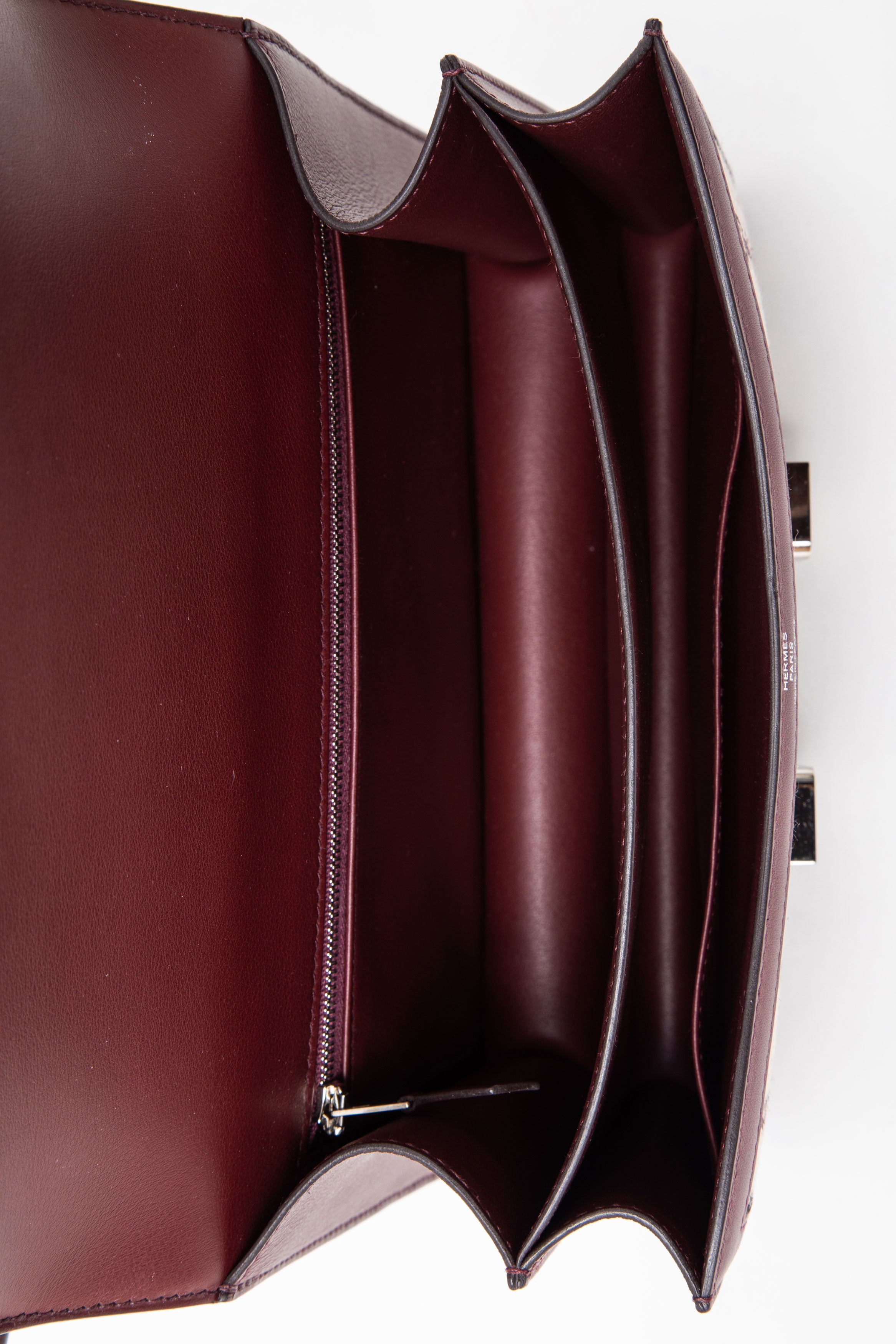 Hermes Swift Toile Dechainee Constance 24 Bordeaux PHW