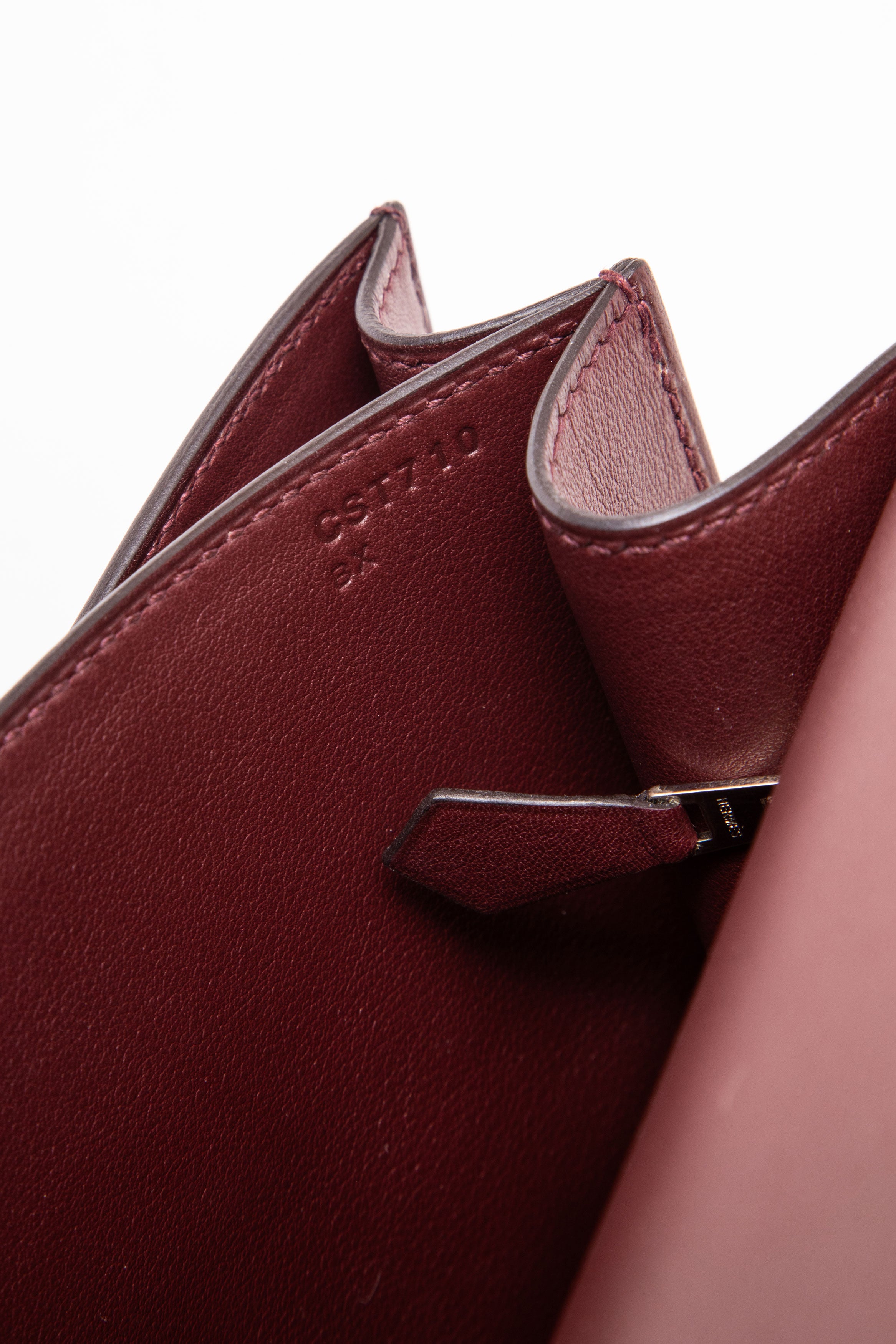 Hermes Swift Toile Dechainee Constance 24 Bordeaux PHW