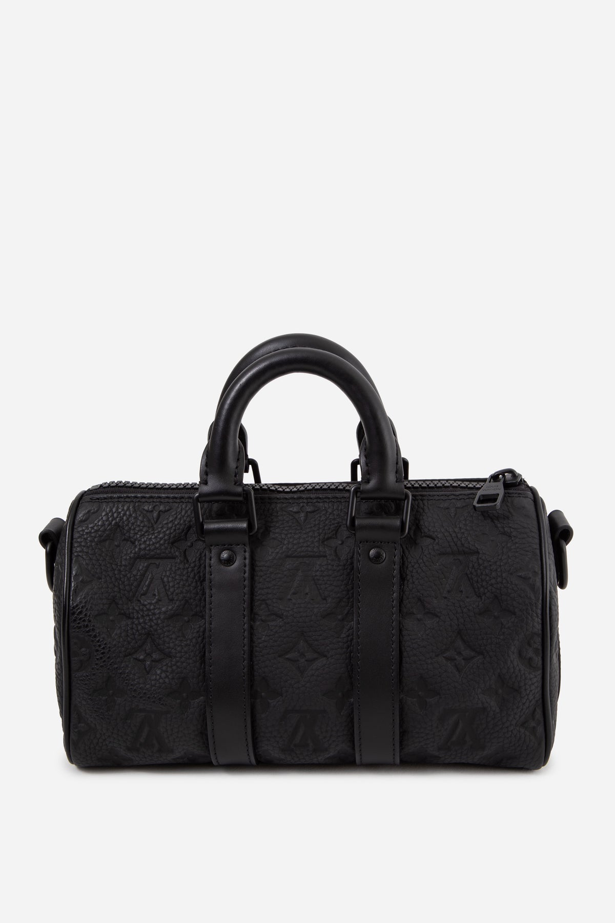 Louis Vuitton 2024 Black Leather Monogram Taurillon Keepall Bandouliere 25 Handbag