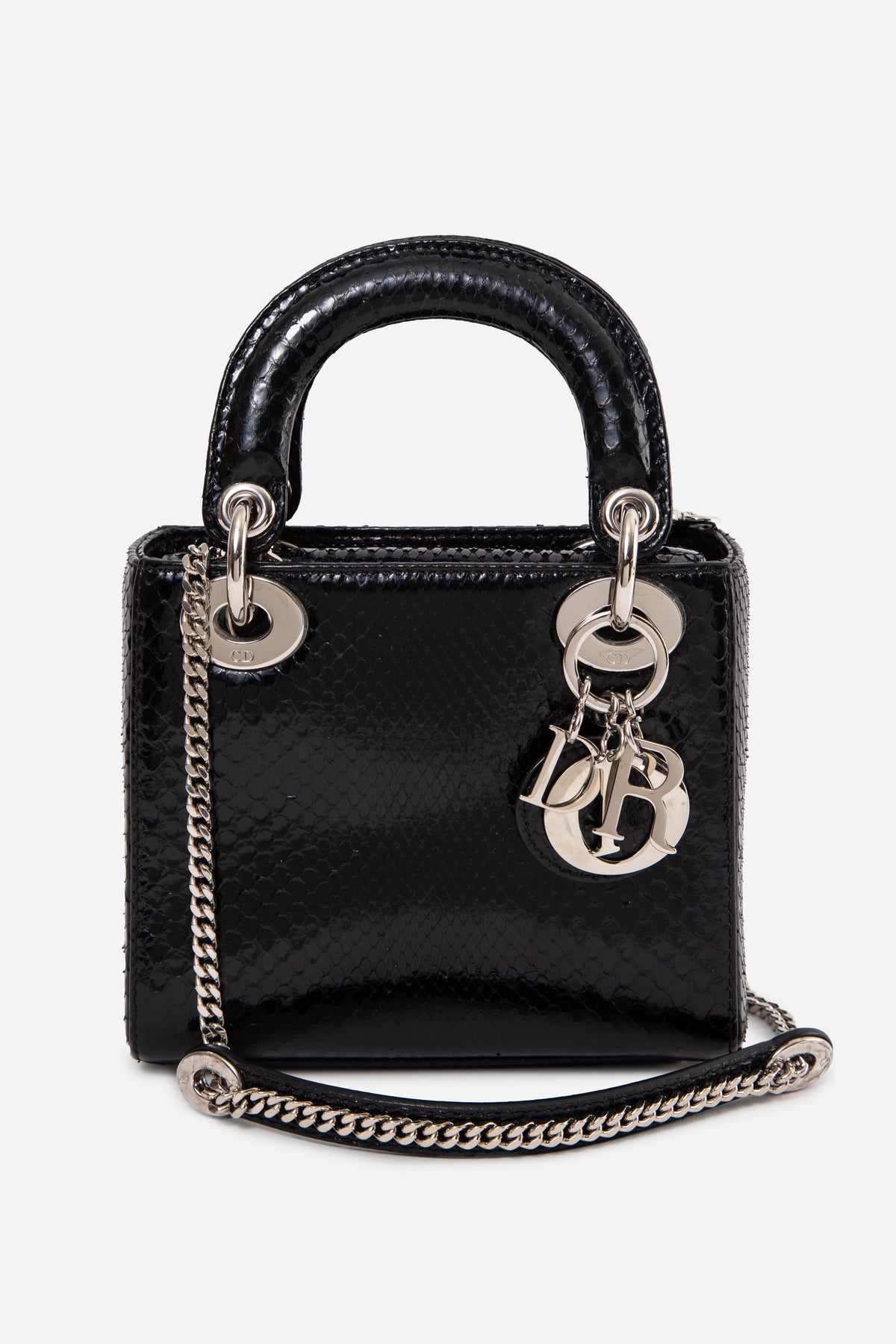 Christian Dior 2018 Snakeskin Mini Lady Dior With Strap