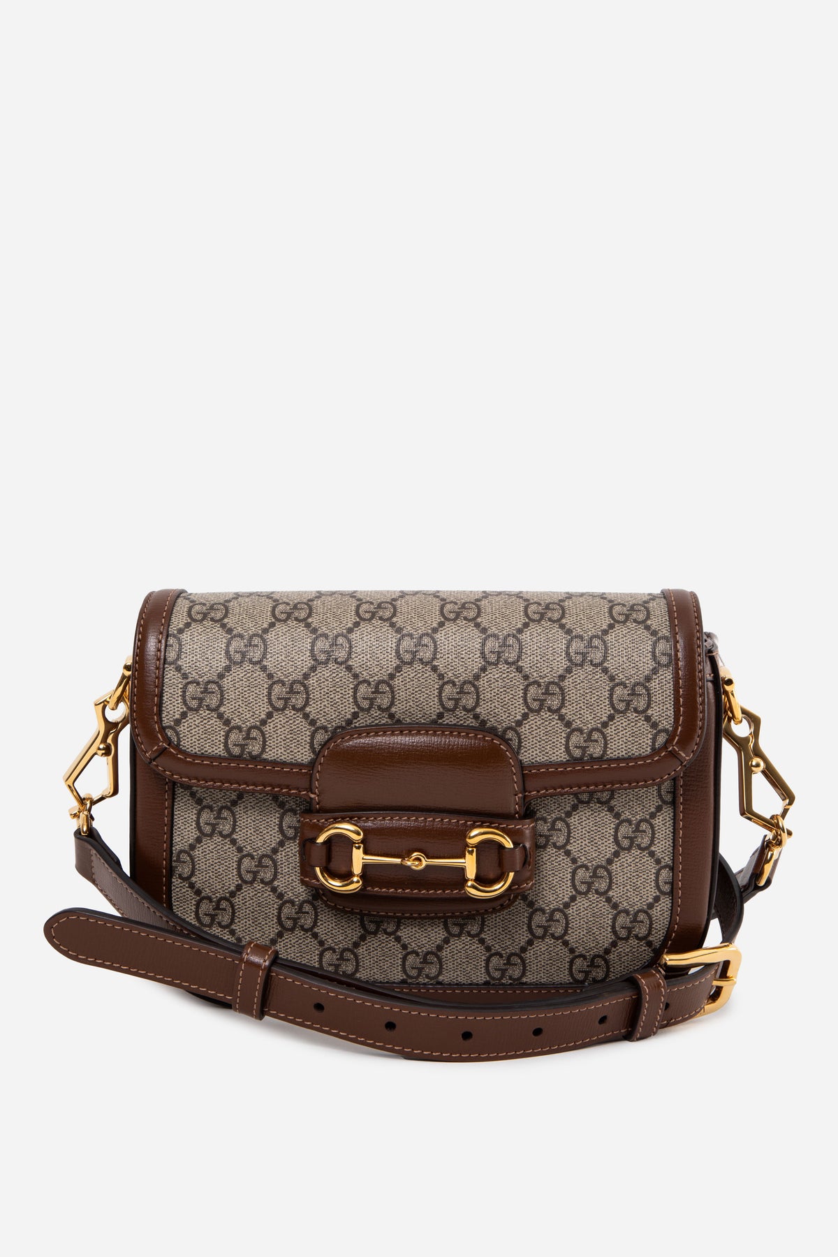 Gucci GG Supreme Monogram Web Small Horsebit 1955 Shoulder Bag
