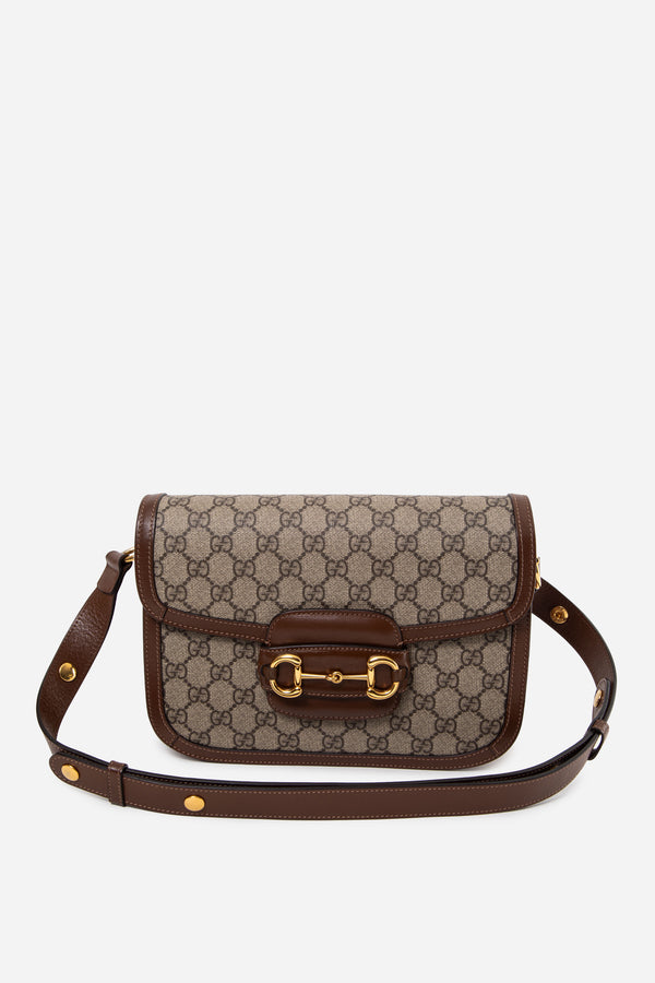 Gucci GG Supreme Monogram Azalea Calfskin Horsebit 1955 Shoulder Bag