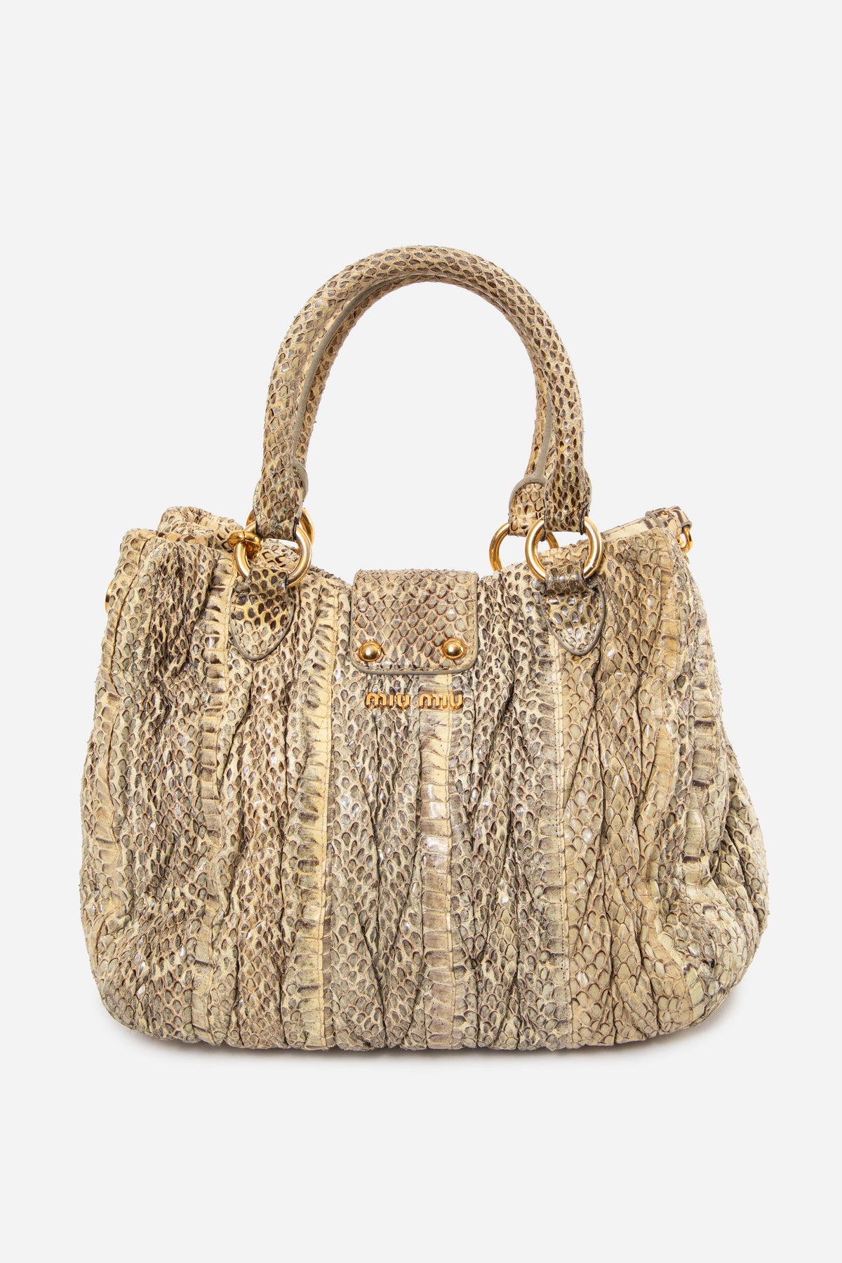 Miu Miu Python Matelasse Top Handle bag With Strap