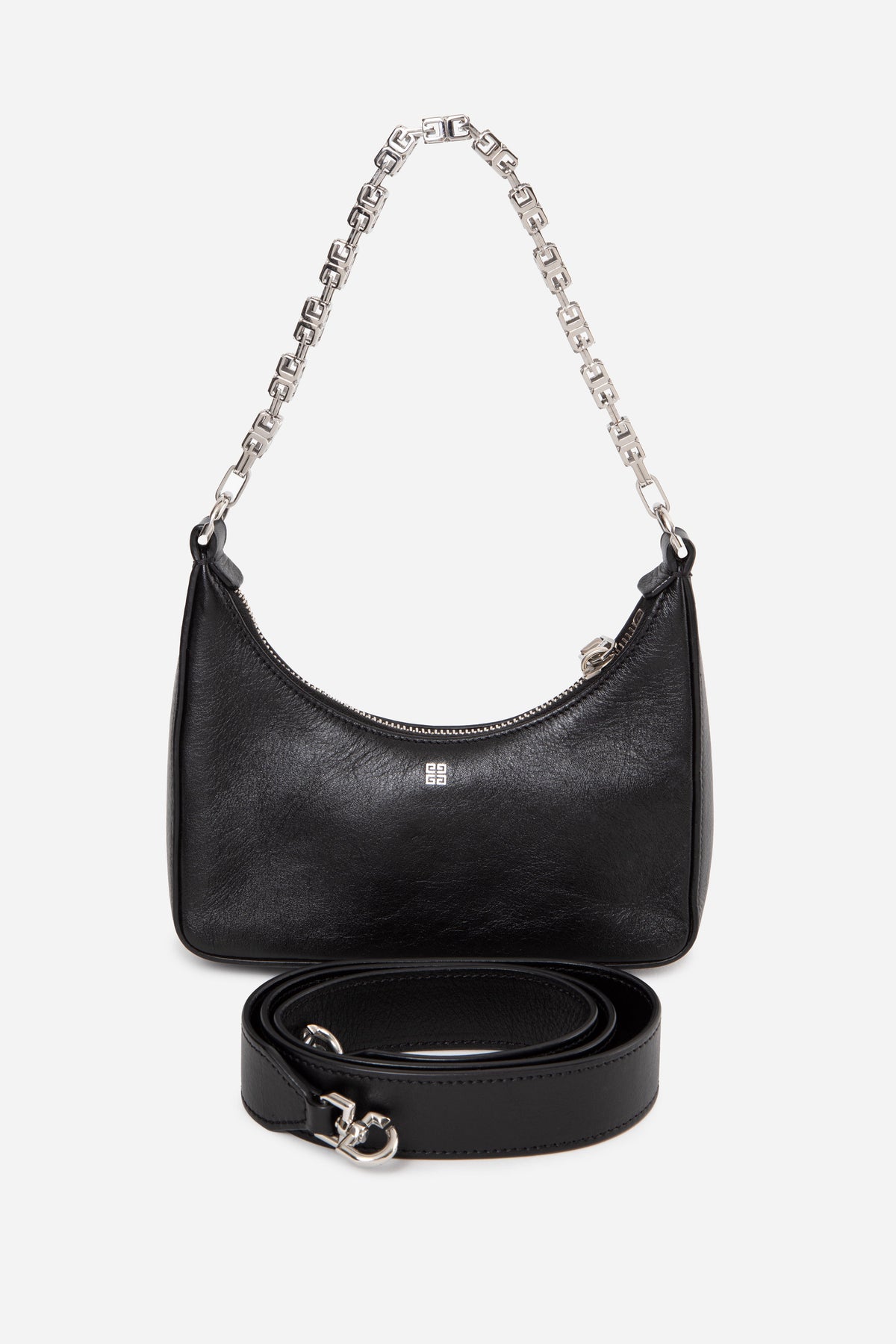 Givenchy Black Calfskin Mini Moon Cut Out Shoulder Bag