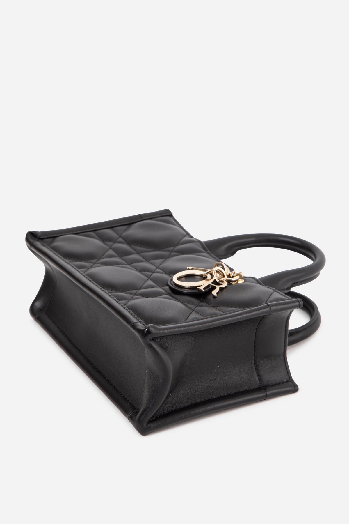 Christian Dior Black Macrocannage Calfskin Mini Dior Book Tote