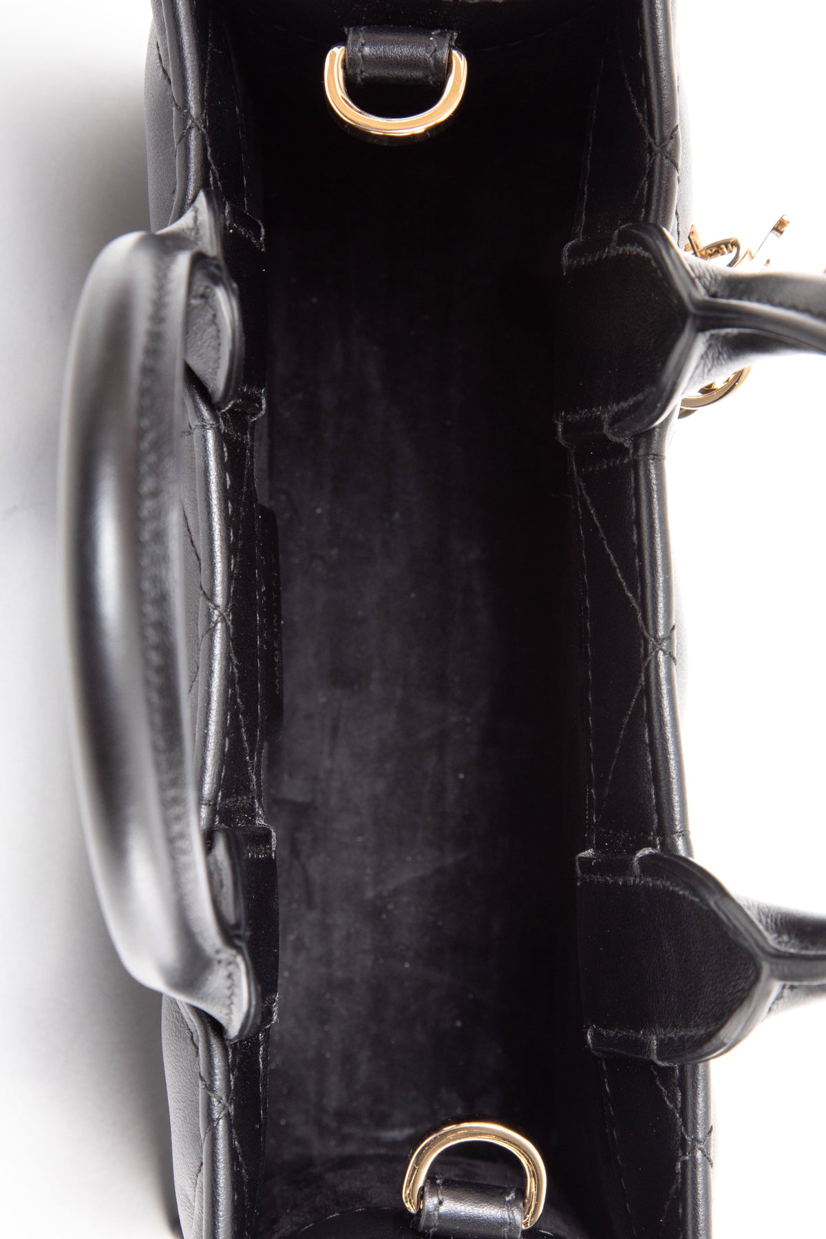 Christian Dior Black Macrocannage Calfskin Mini Dior Book Tote