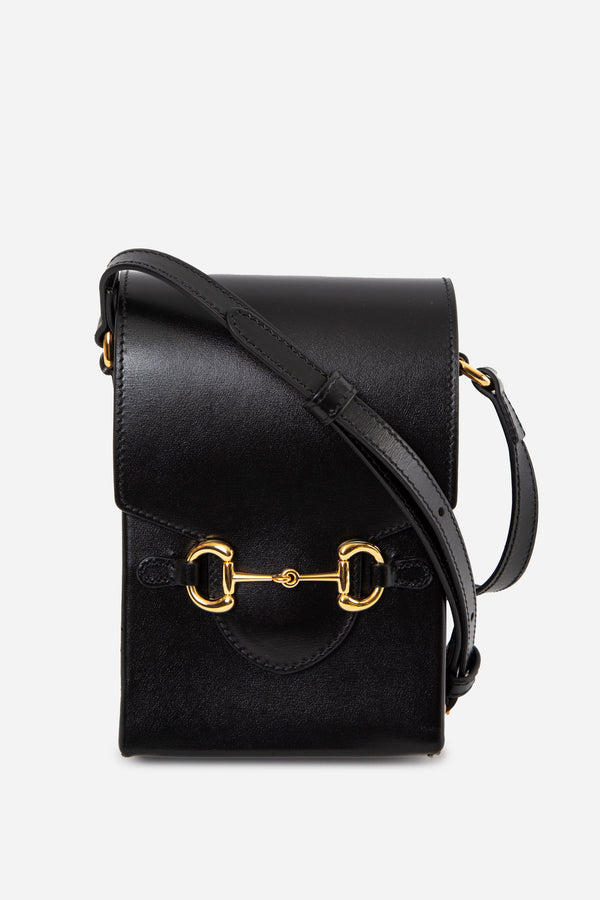 Gucci Black Calfskin Mini Horsebit 1955 Crossbody Bag
