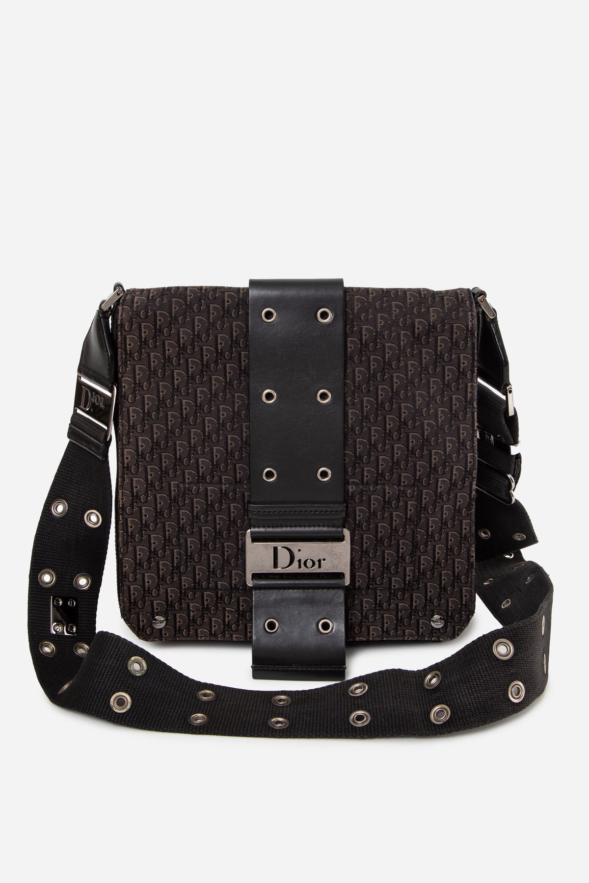Christian Dior 2003 Black Trotter Street Chic Messenger Bag