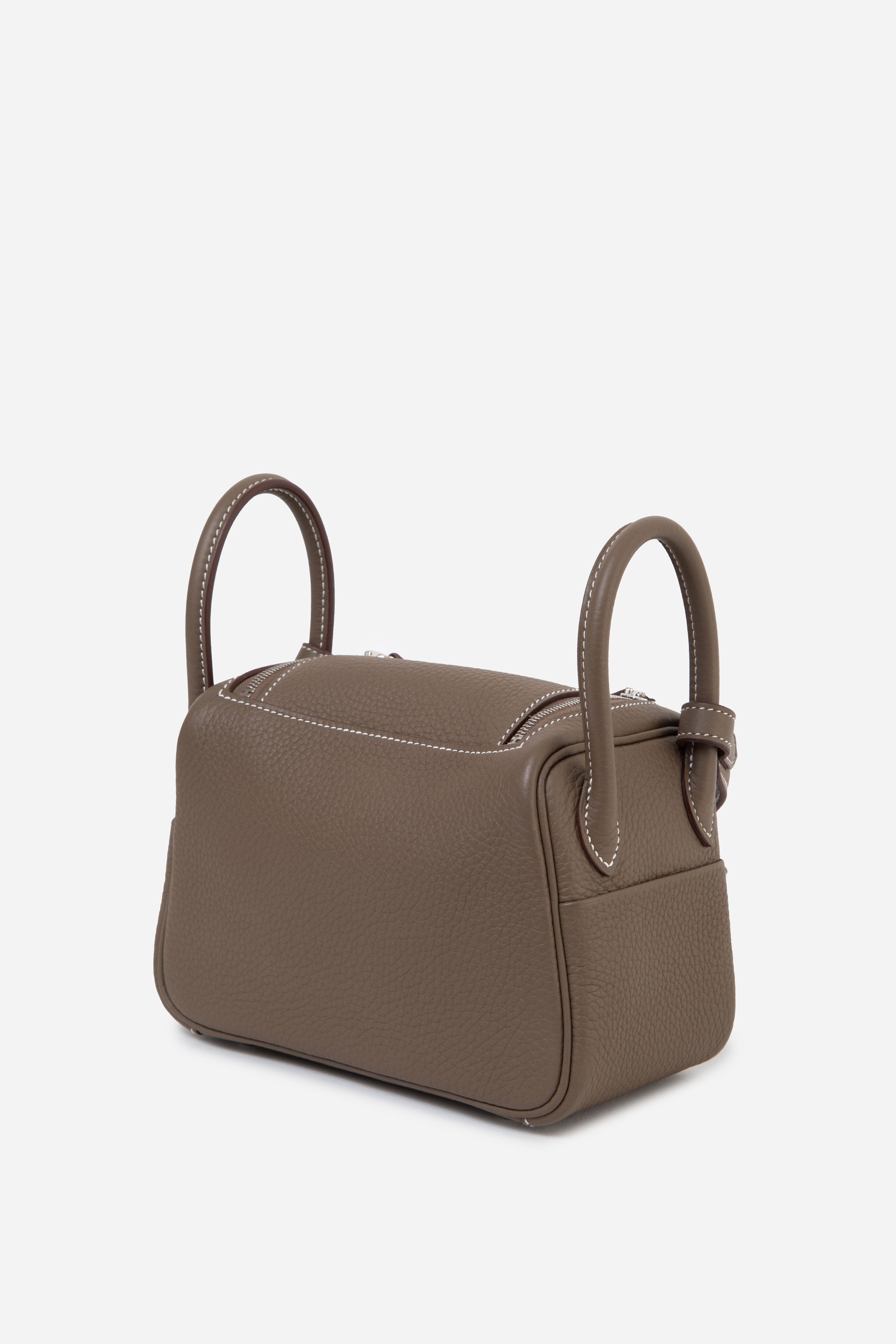 Hermès 2024 Etoupe Clemence Leather Mini Lindy