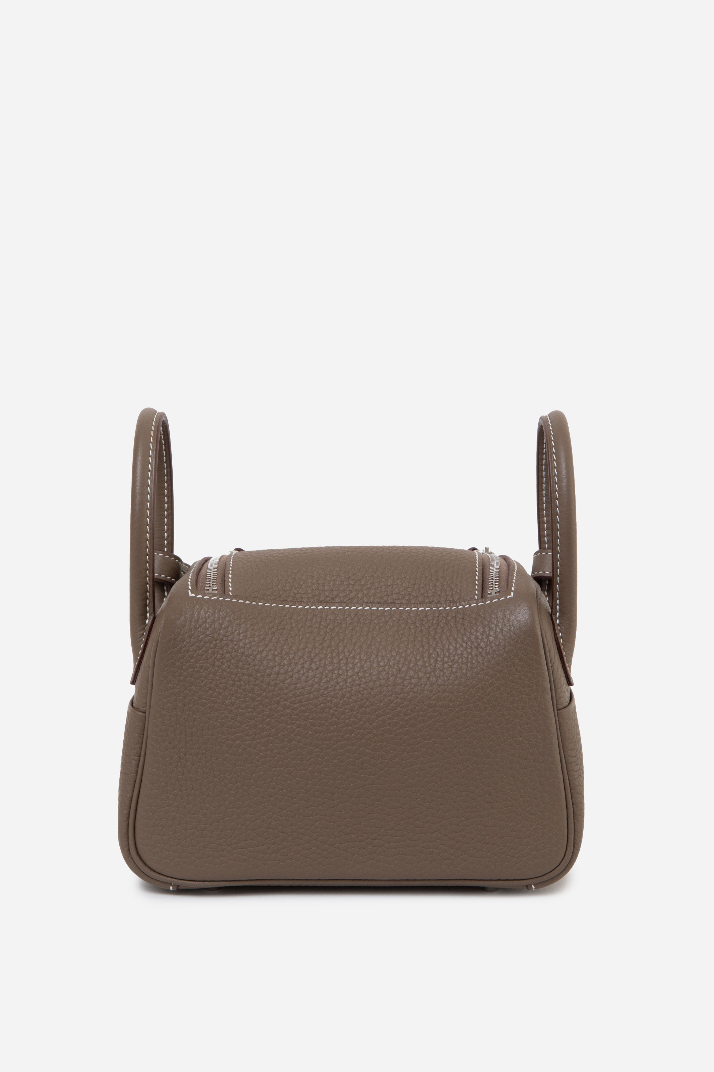 Hermès 2024 Etoupe Clemence Leather Mini Lindy