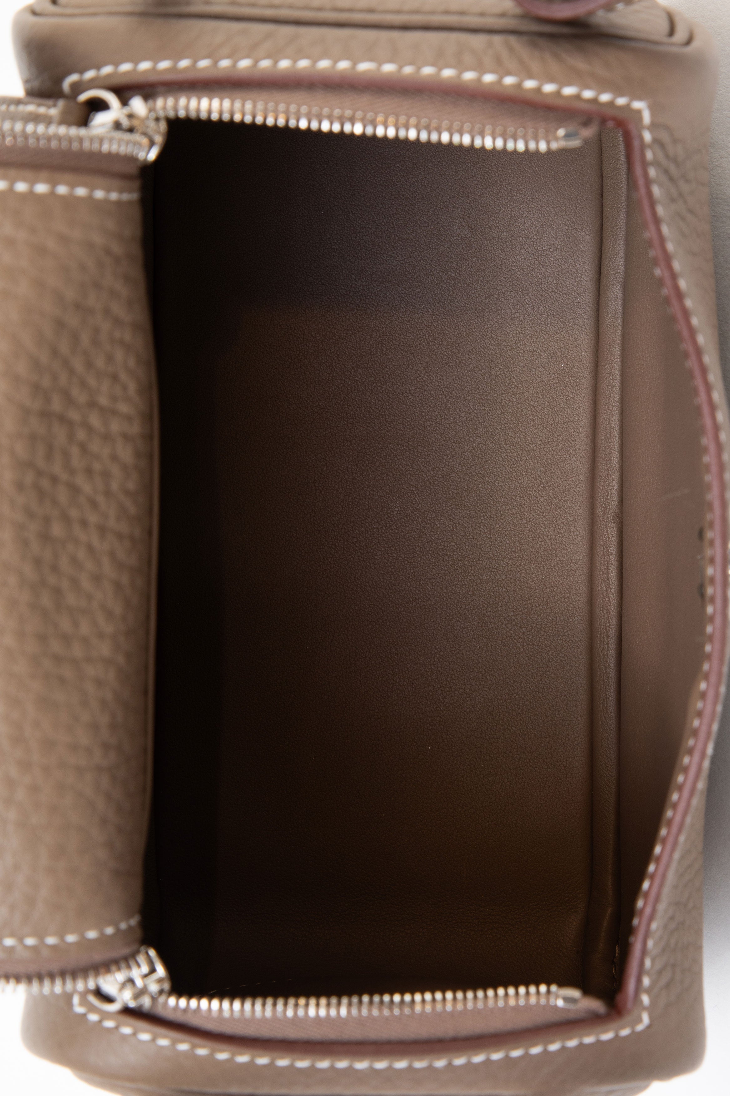 Hermès 2024 Etoupe Clemence Leather Mini Lindy