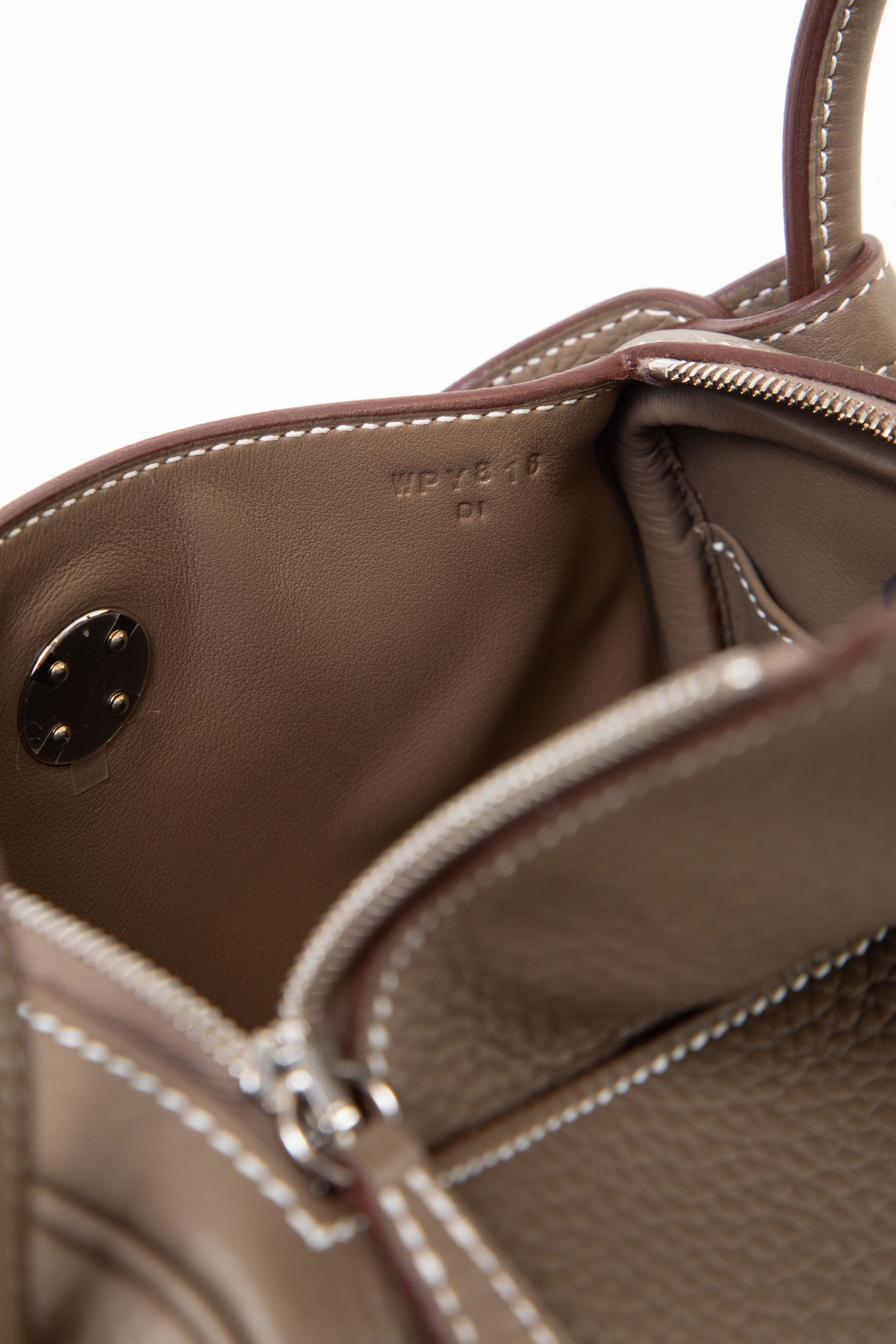 Hermès 2024 Etoupe Clemence Leather Mini Lindy