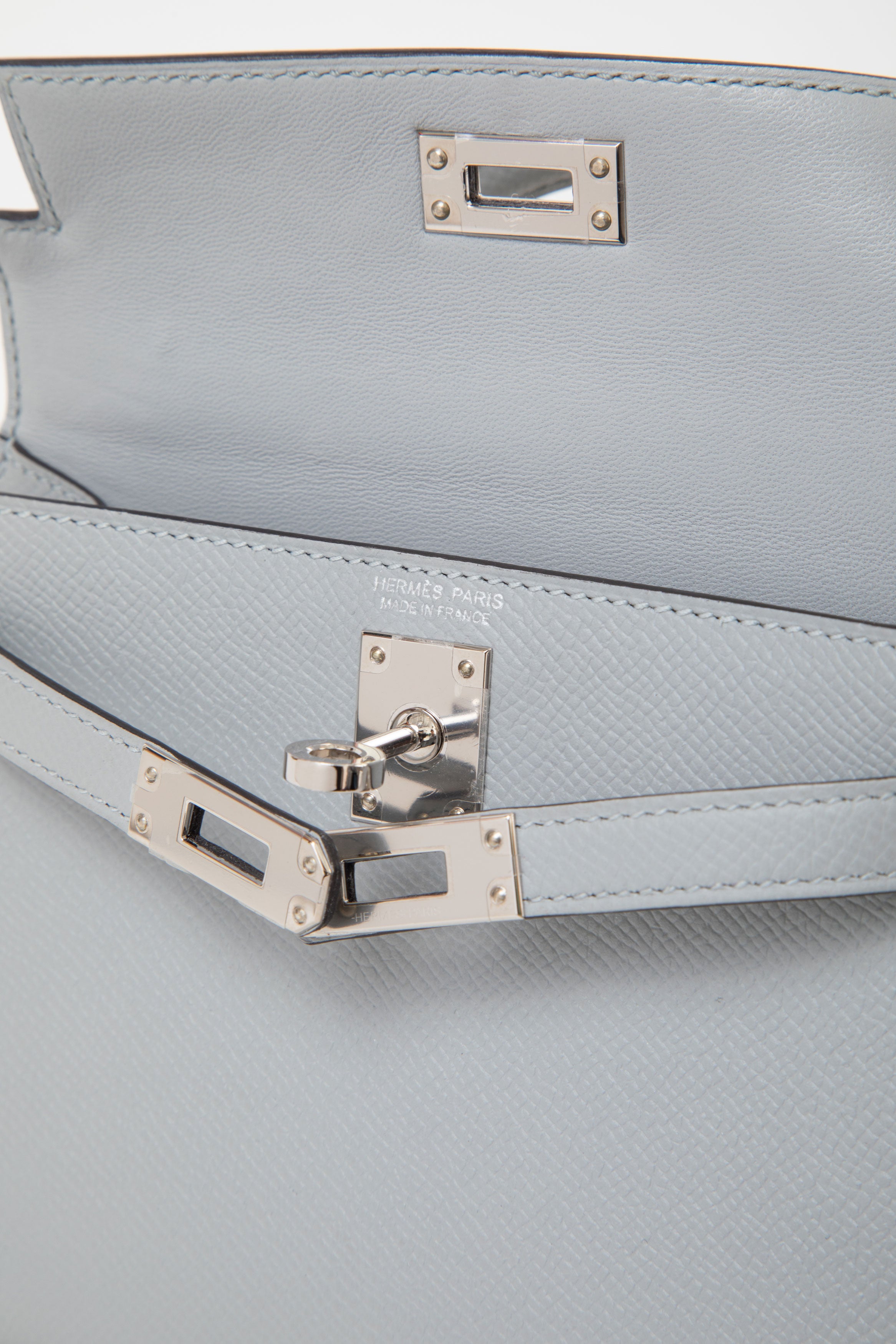 Hermes 2018 Blue Glacier Epsom Leather Mini Kelly