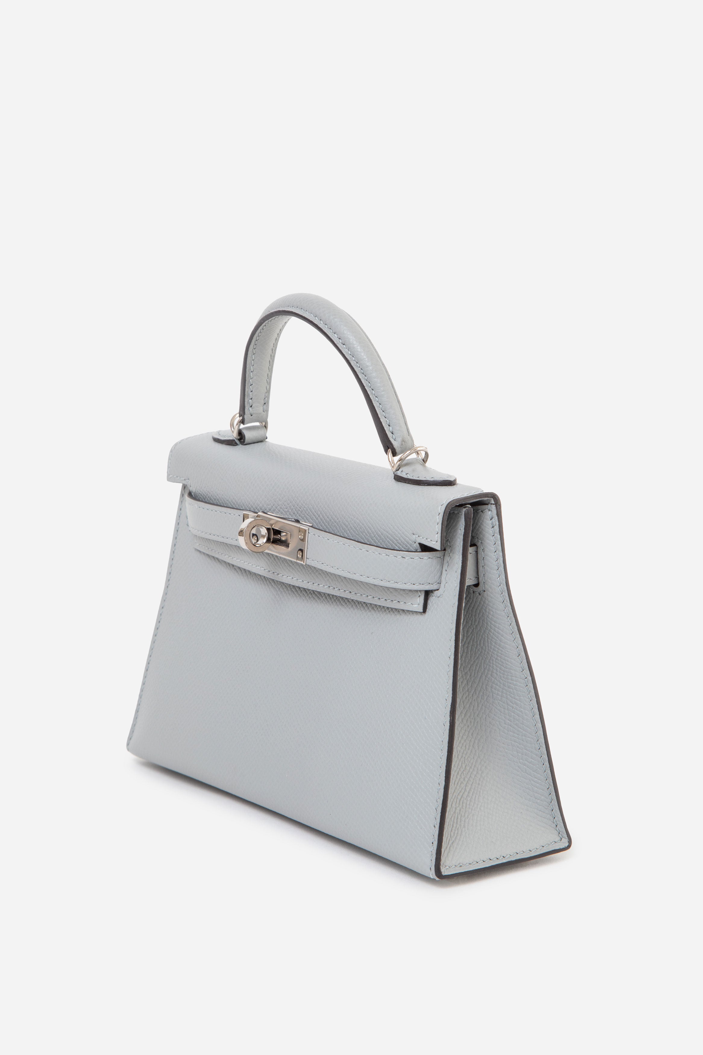 Hermes 2018 Blue Glacier Epsom Leather Mini Kelly