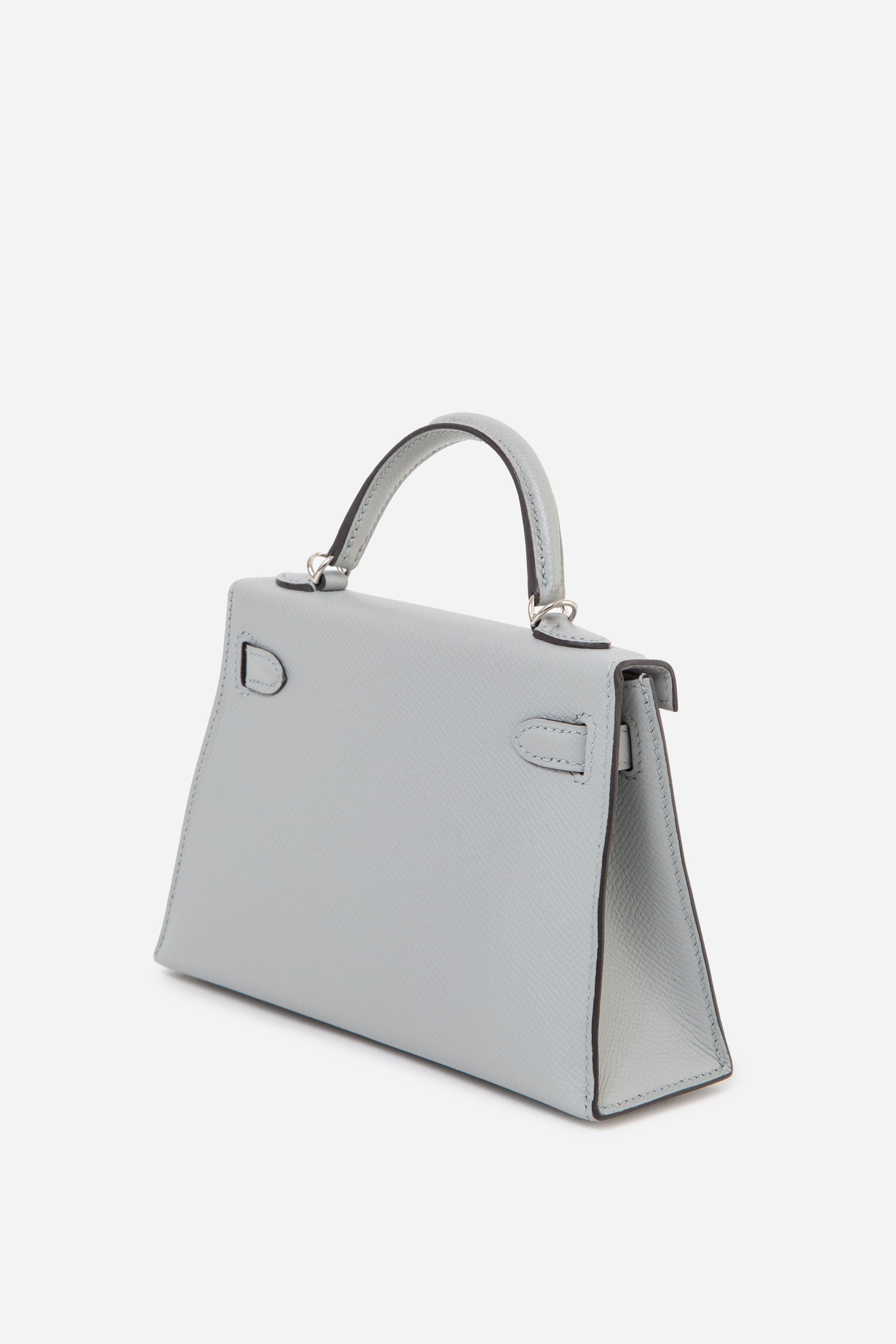 Hermes 2018 Blue Glacier Epsom Leather Mini Kelly