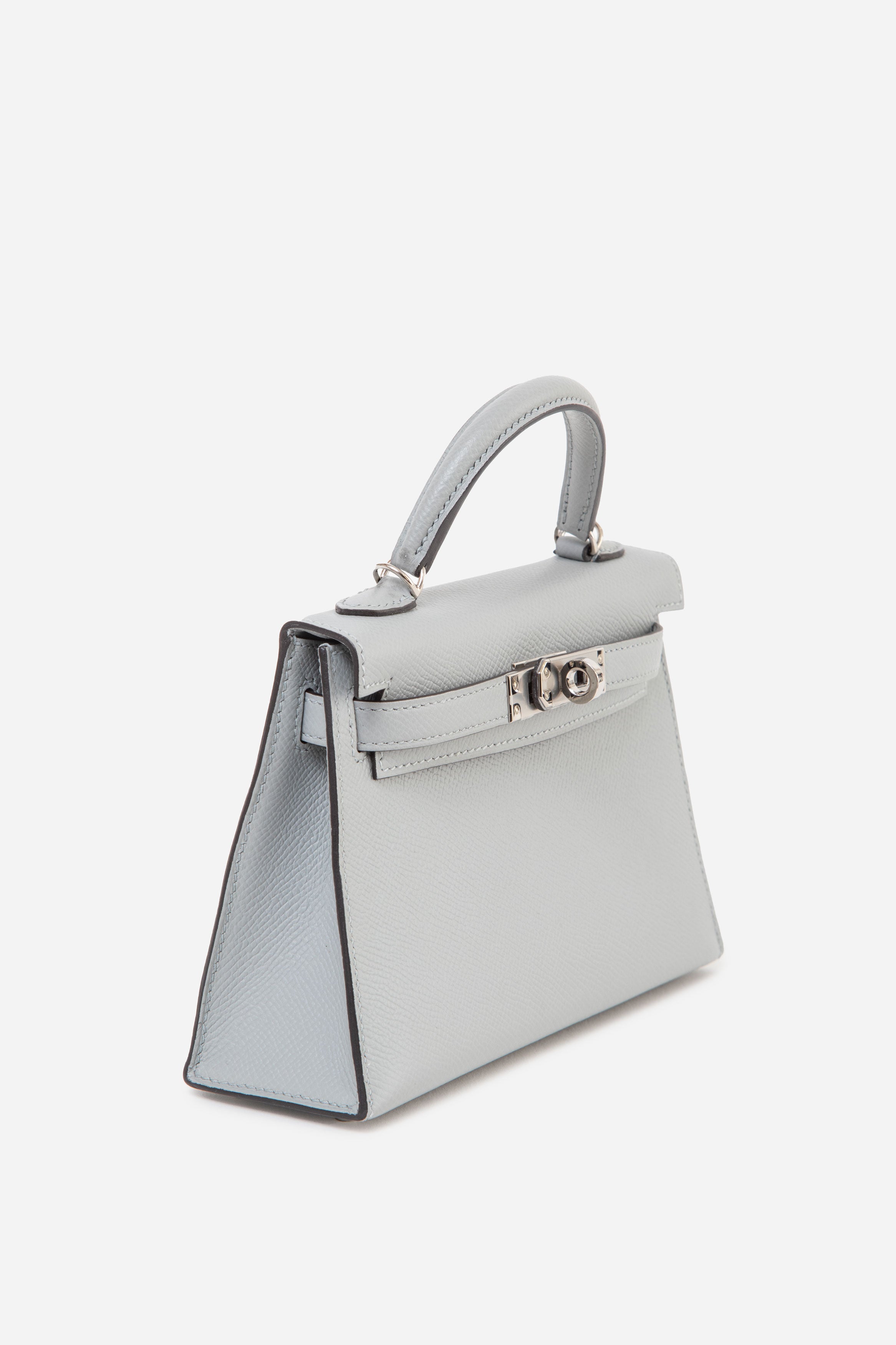 Hermes 2018 Blue Glacier Epsom Leather Mini Kelly