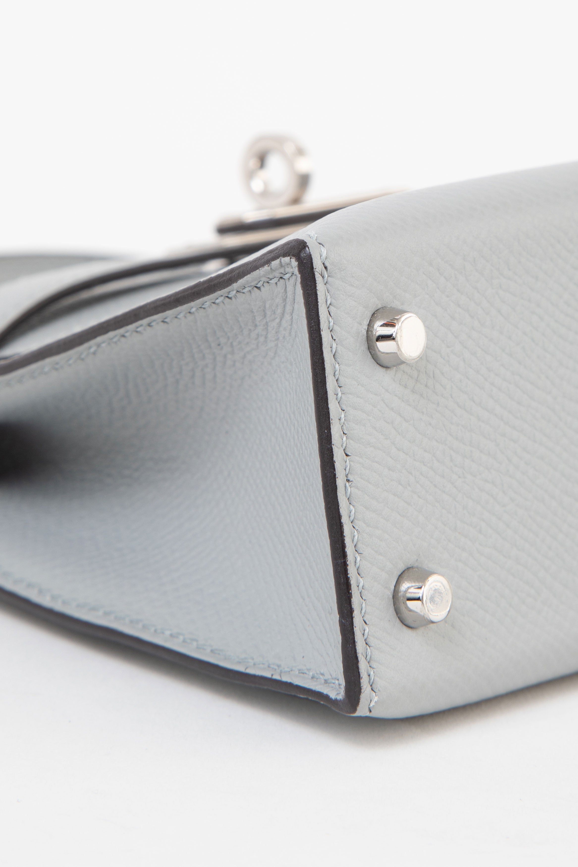 Hermes 2018 Blue Glacier Epsom Leather Mini Kelly