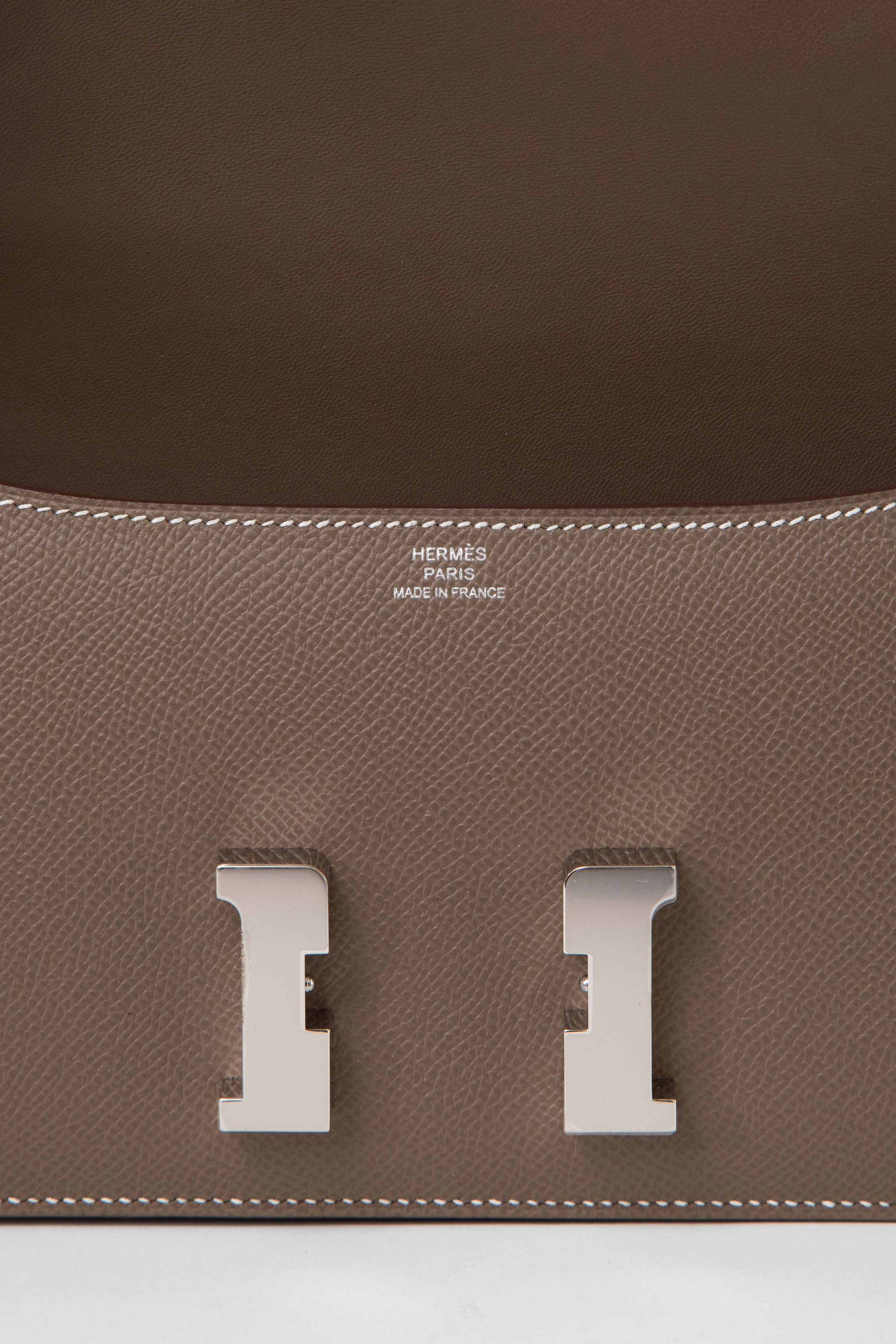 Hermès 2024 Etoupe Epsom Leather Constance Elan