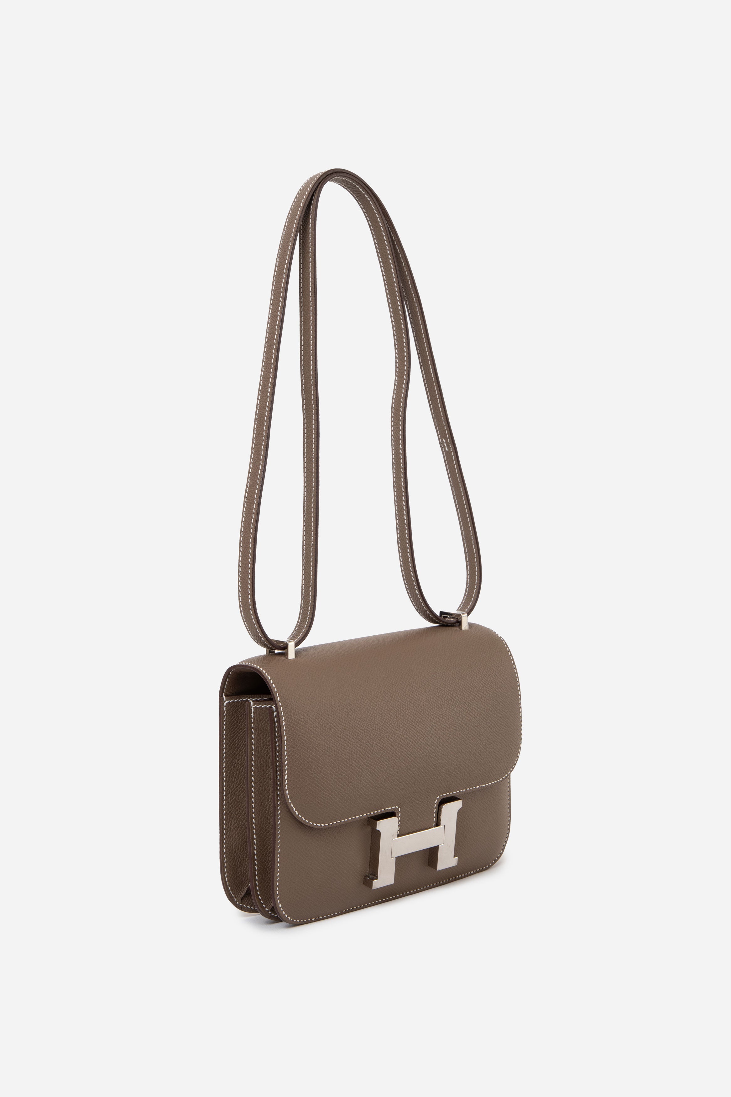 Hermès 2023 Etoupe Epsom Leather Constance 18 PHW