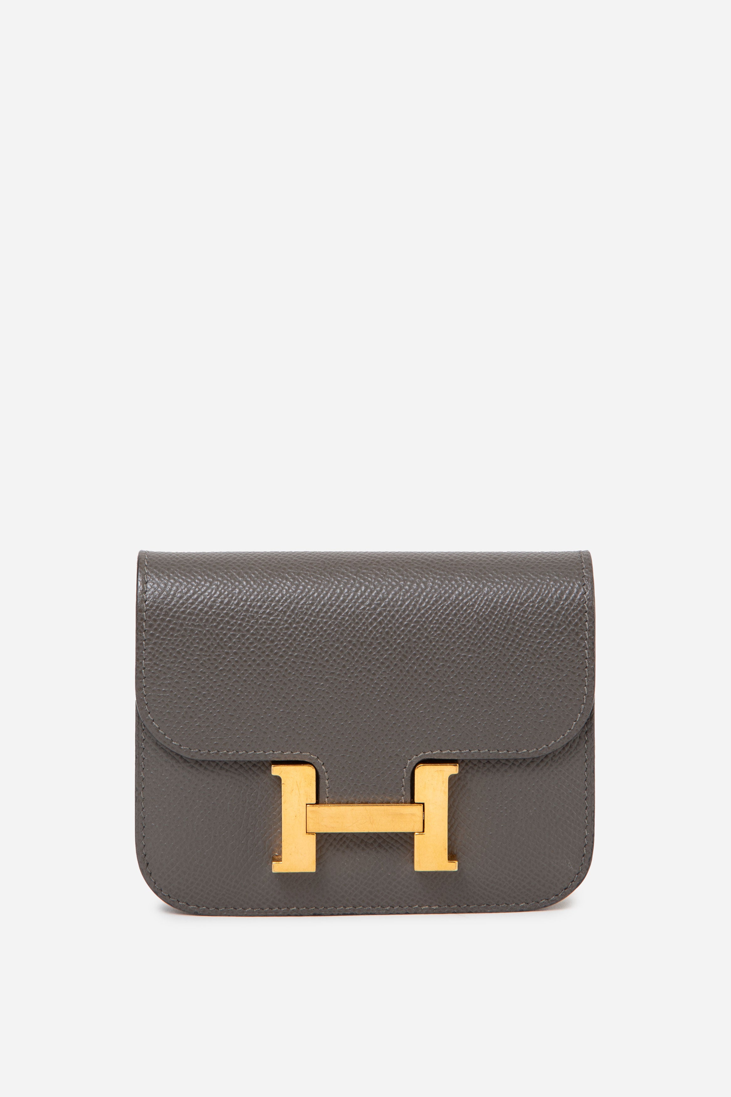 Hermès 2022 Etain Epsom Leather Constance Slim Wallet