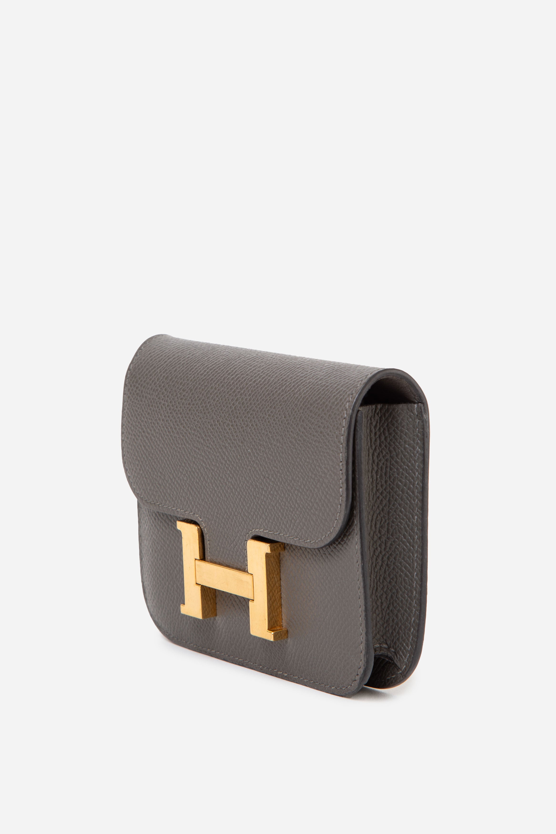 Hermès 2022 Etain Epsom Leather Constance Slim Wallet