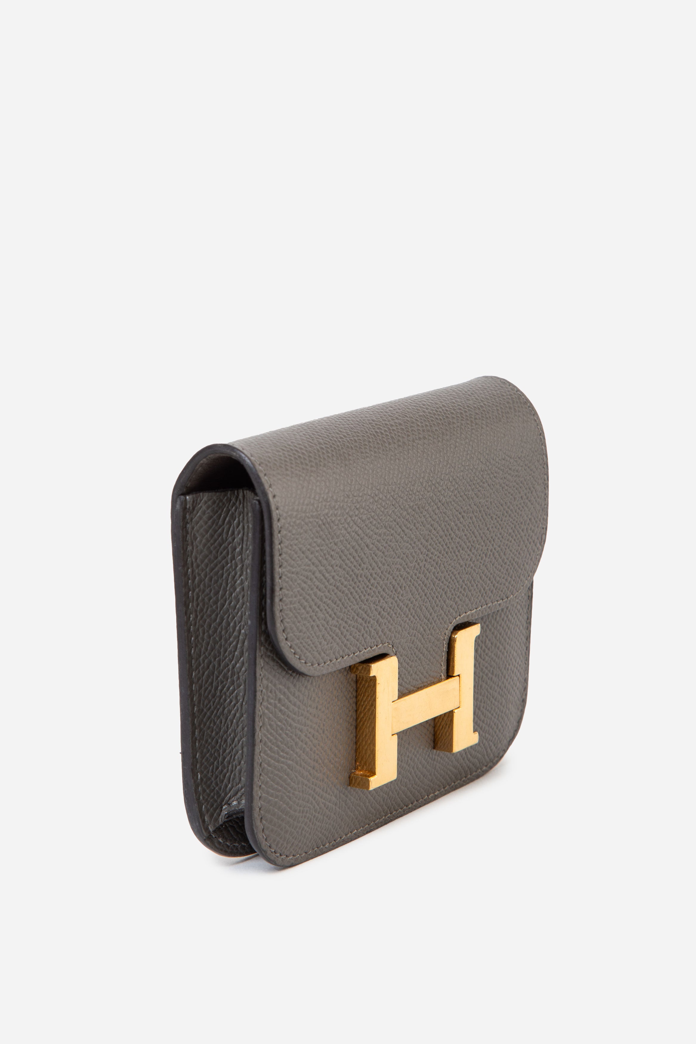 Hermès 2022 Etain Epsom Leather Constance Slim Wallet