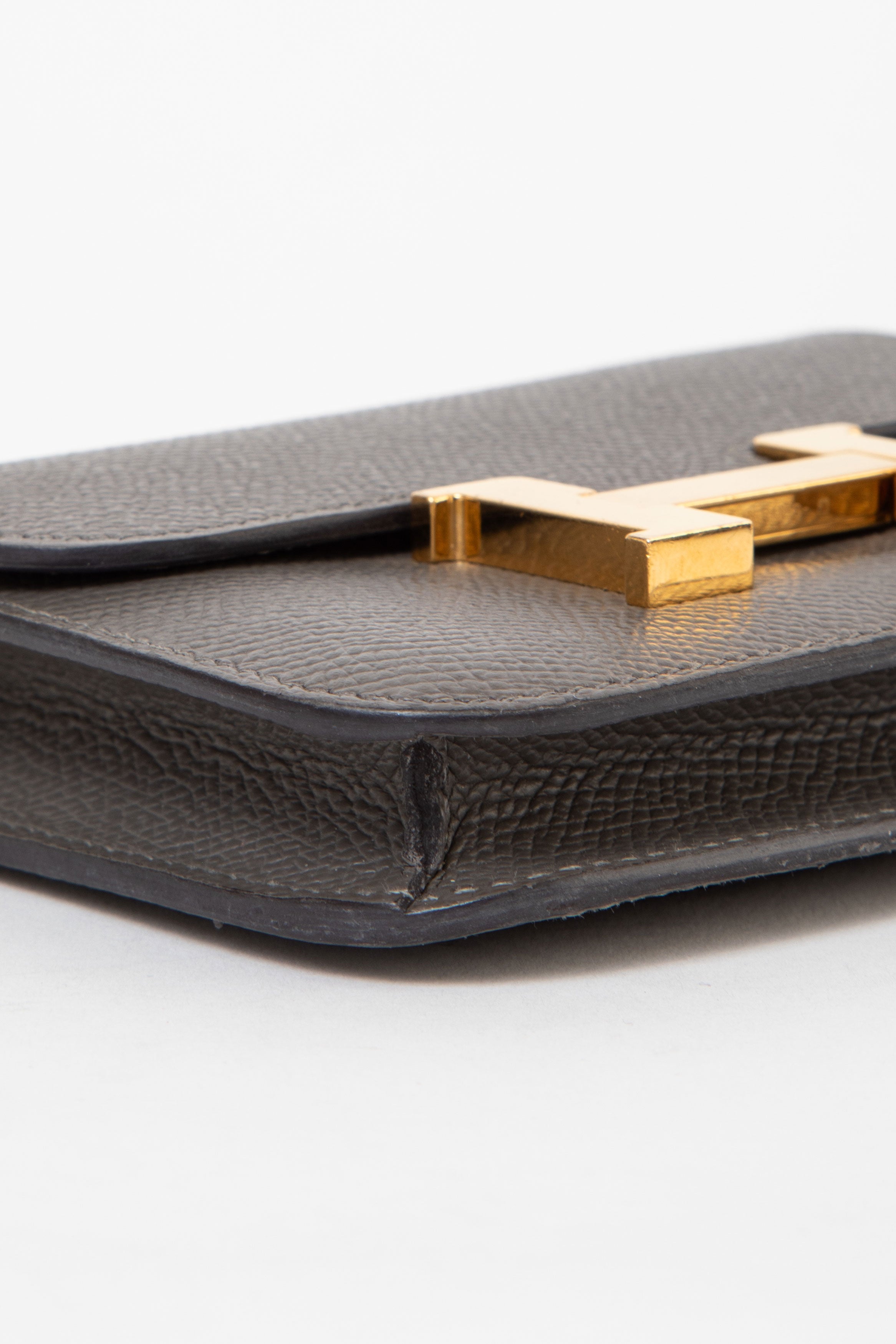 Hermès 2022 Etain Epsom Leather Constance Slim Wallet